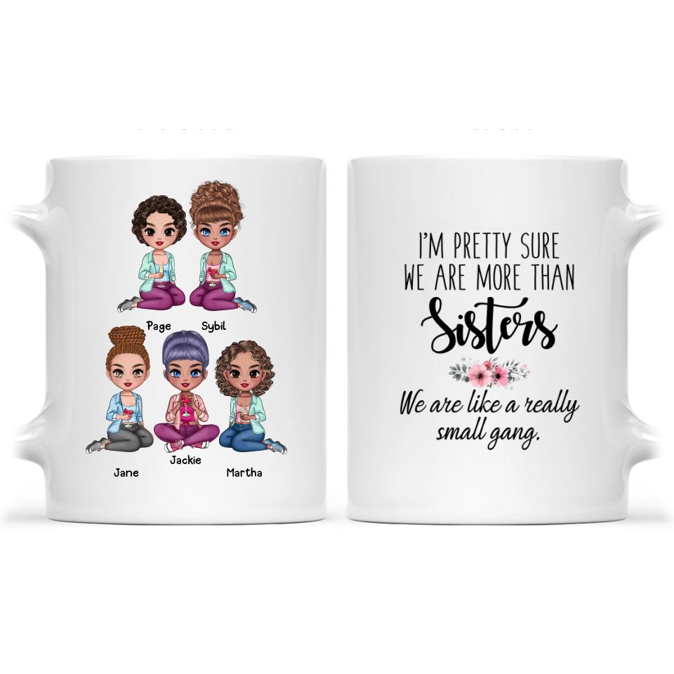Personalisierte Tasse für Schwestern/Freundinnen – bis zu 9 Frauen – Geschenk für die Schwester