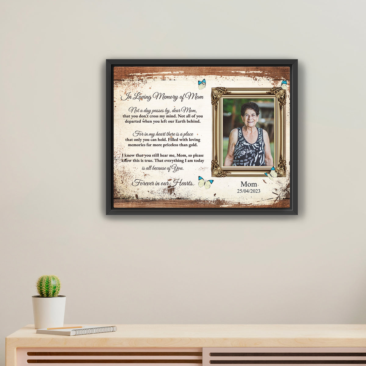 Gedenkleinwand für Mama/Papa – Foto hochladen – LoveOnPrints Gedenkleinwand – Personalisierte Gedenkleinwand-Dekoration