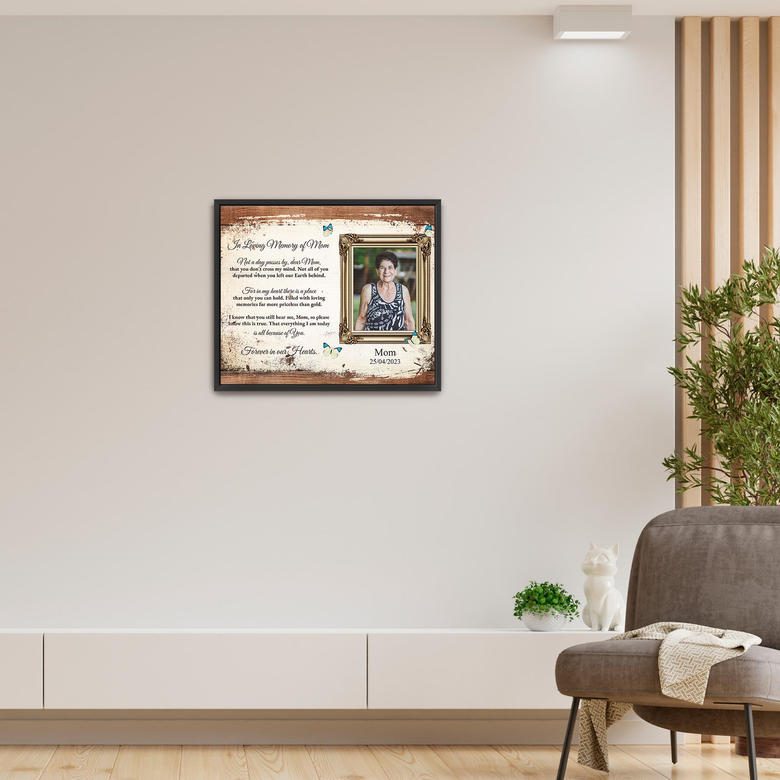 Gedenkleinwand für Mama/Papa – Foto hochladen – LoveOnPrints Gedenkleinwand – Personalisierte Gedenkleinwand-Dekoration