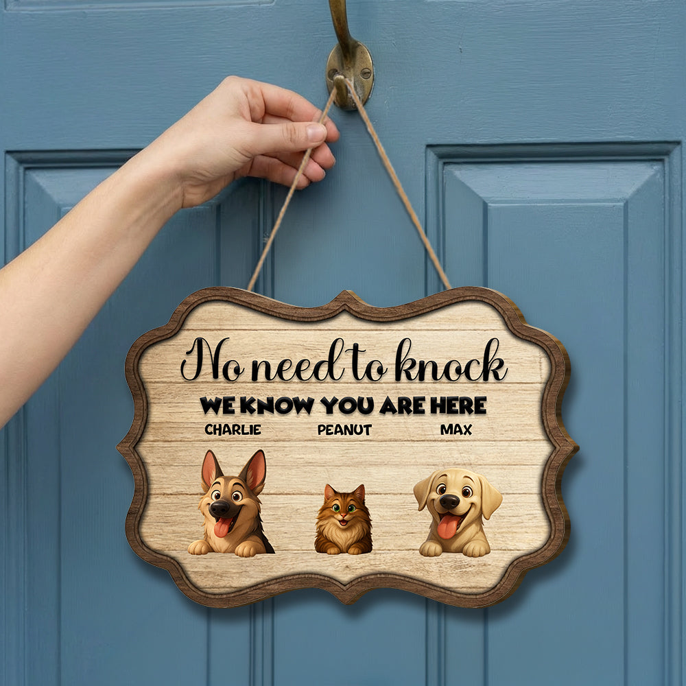 Personalized Peeking Pets Wood Sign