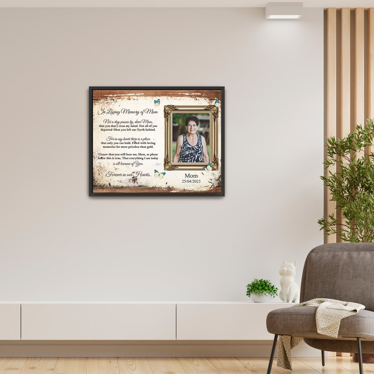 Gedenkleinwand für Mama/Papa – Foto hochladen – LoveOnPrints Gedenkleinwand – Personalisierte Gedenkleinwand-Dekoration