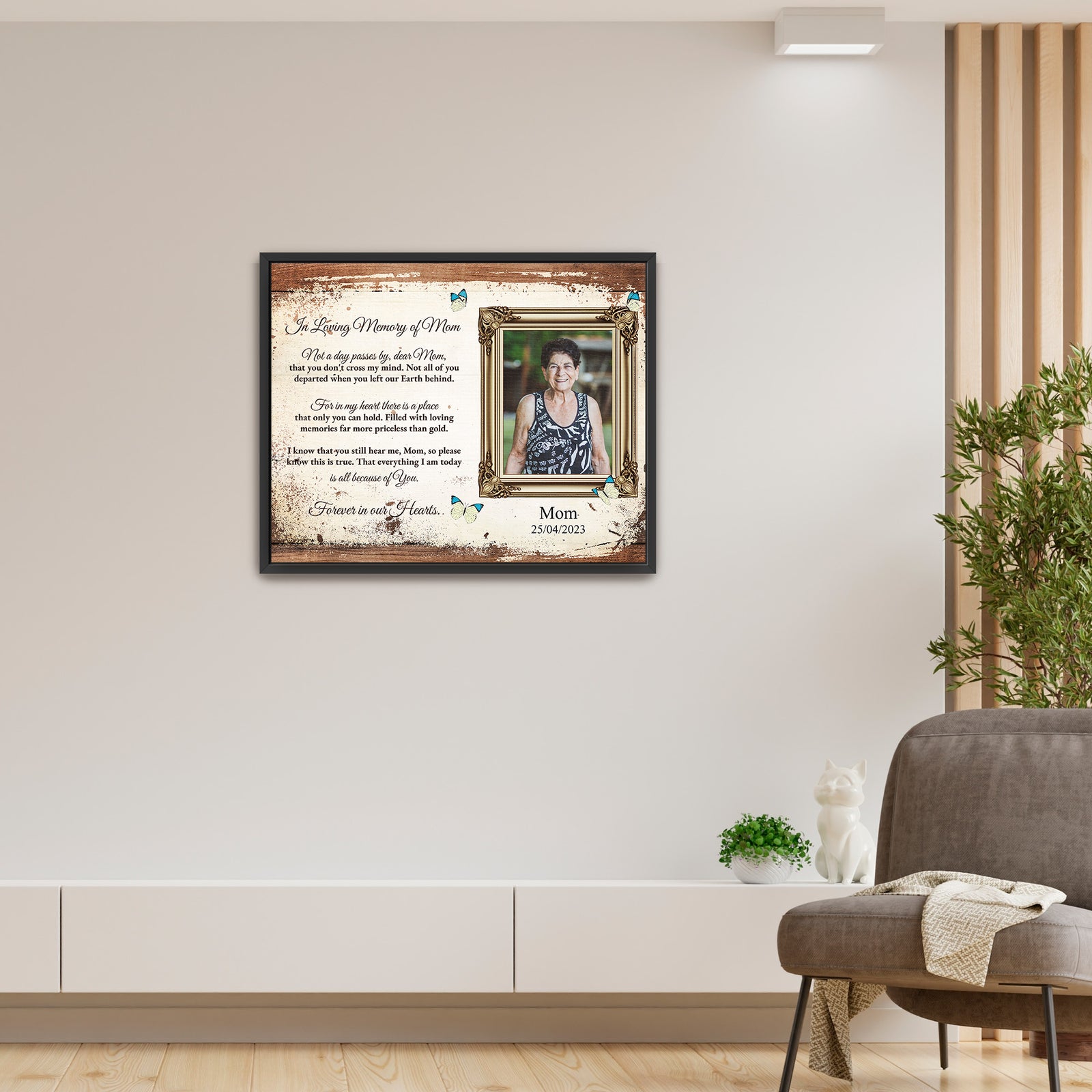 Gedenkleinwand für Mama/Papa – Foto hochladen – LoveOnPrints Gedenkleinwand – Personalisierte Gedenkleinwand-Dekoration