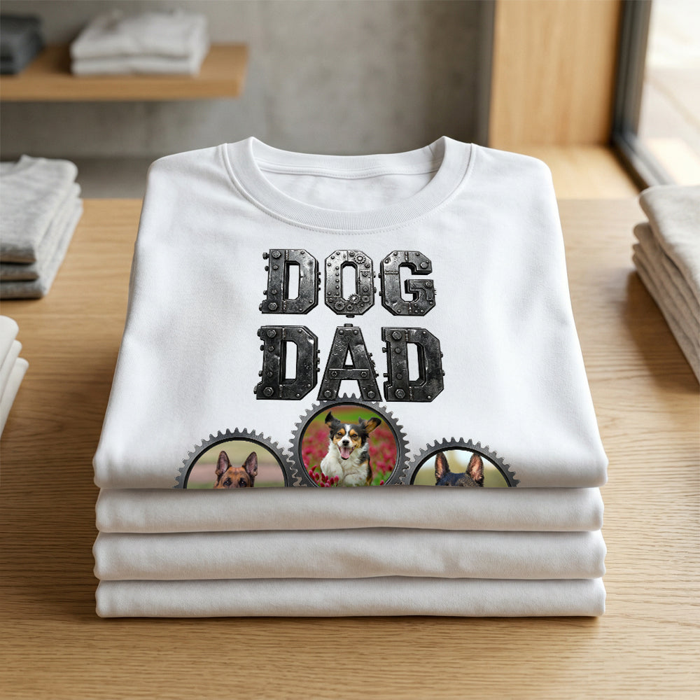 Personalized Dogs Front View Graphic Print Gears T-Shirt