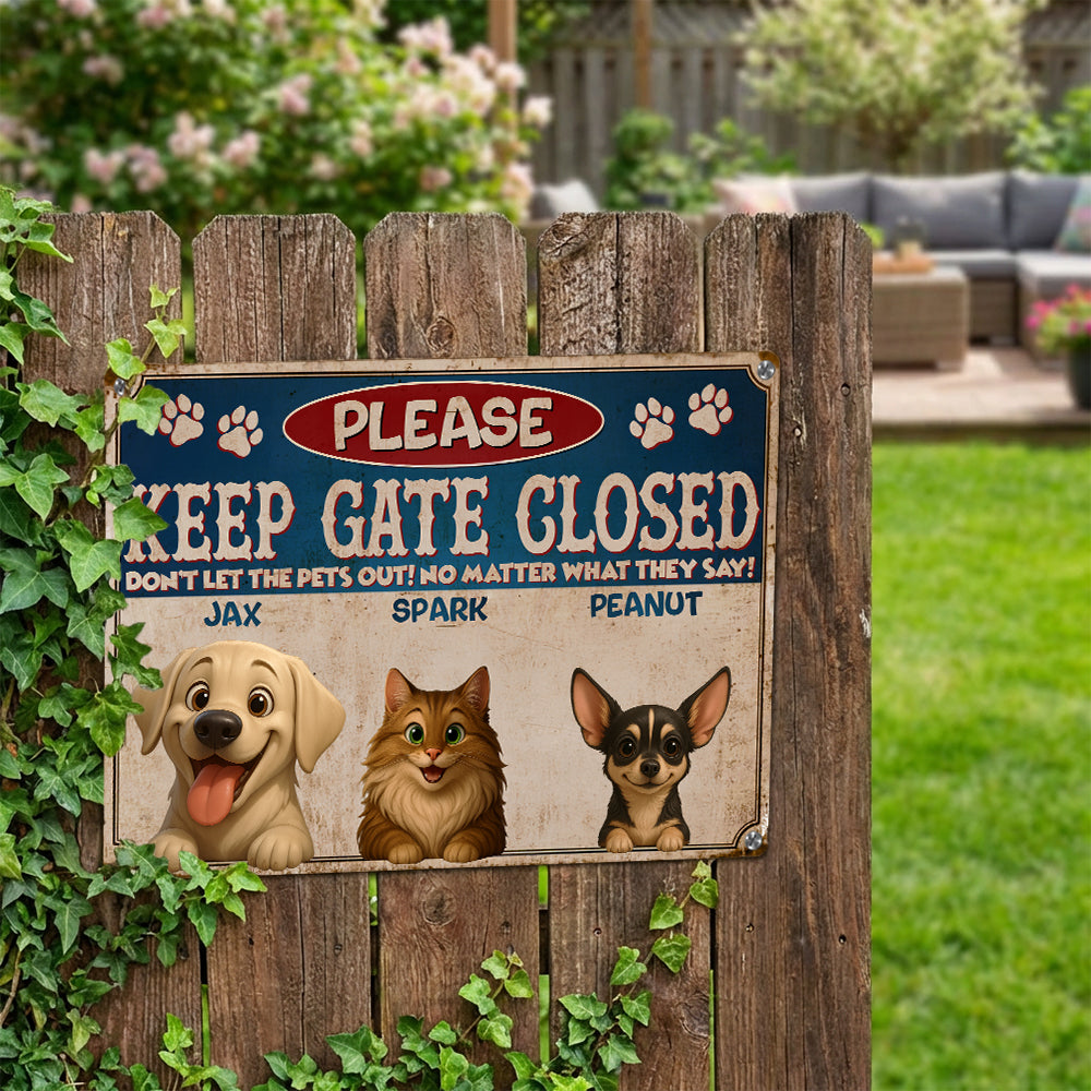 Personalized Metal Sign - Entrance Decoration - Pets Metal Sign - Up to 6 Pets