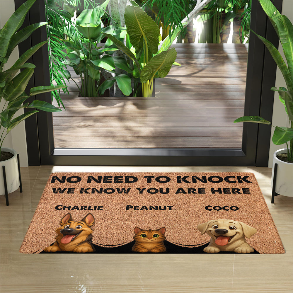 Personalized Peeking Pets Doormat