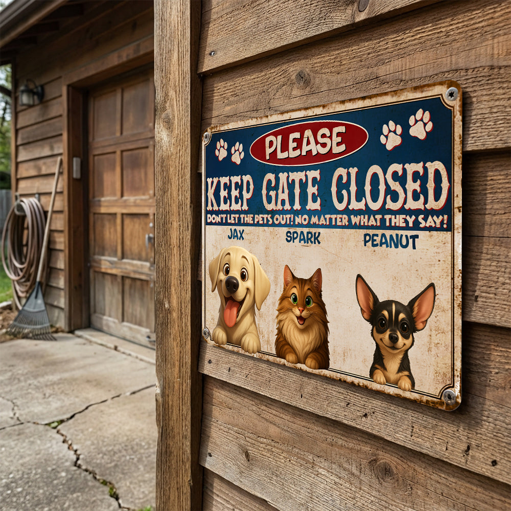 Personalized Pet Escape Artists Metal Sign