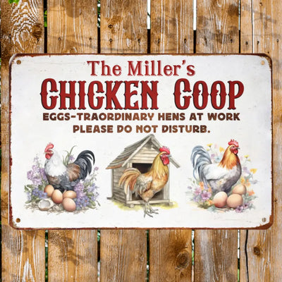 Chicken Coop Decoration - Personalized Hen House Metal Sign