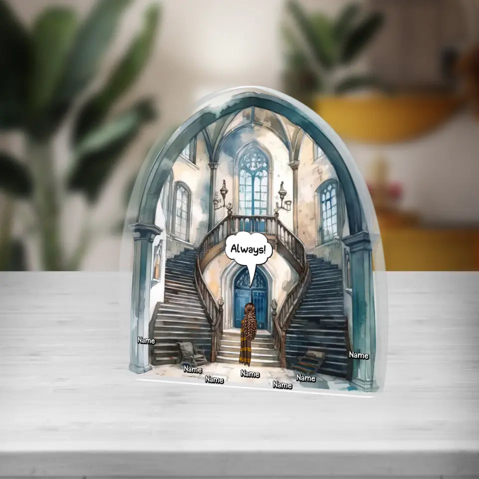 Personalisierte Zauberer-Acryltafel - Zauberer und Haustiere