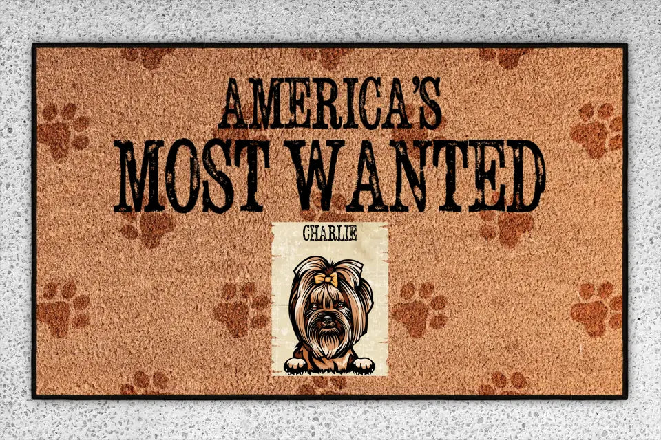 Personalized Pets Doormat - Up to 6 Pets 
- Decorative Mat - Upload Photo - America's Most Wanted
