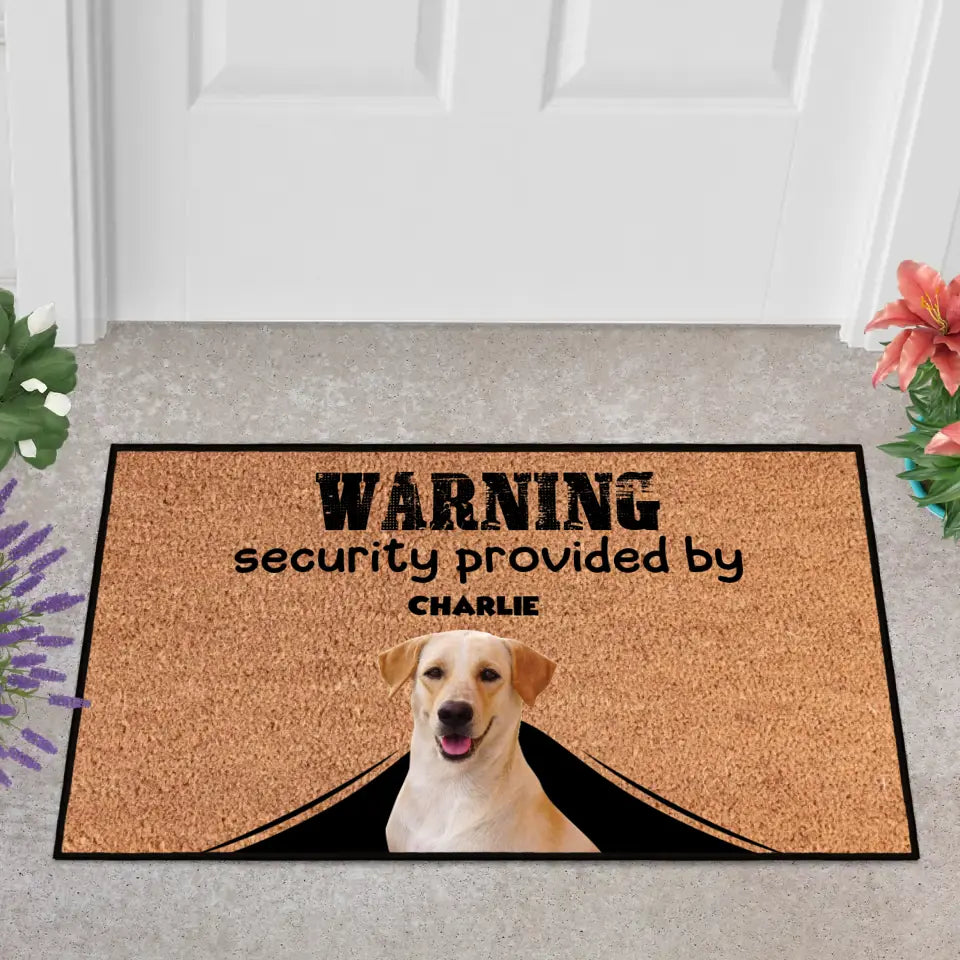 Personalized Pets Doormat - Up to 6 Pets 
- Decorative Mat - Upload Photo - Warning