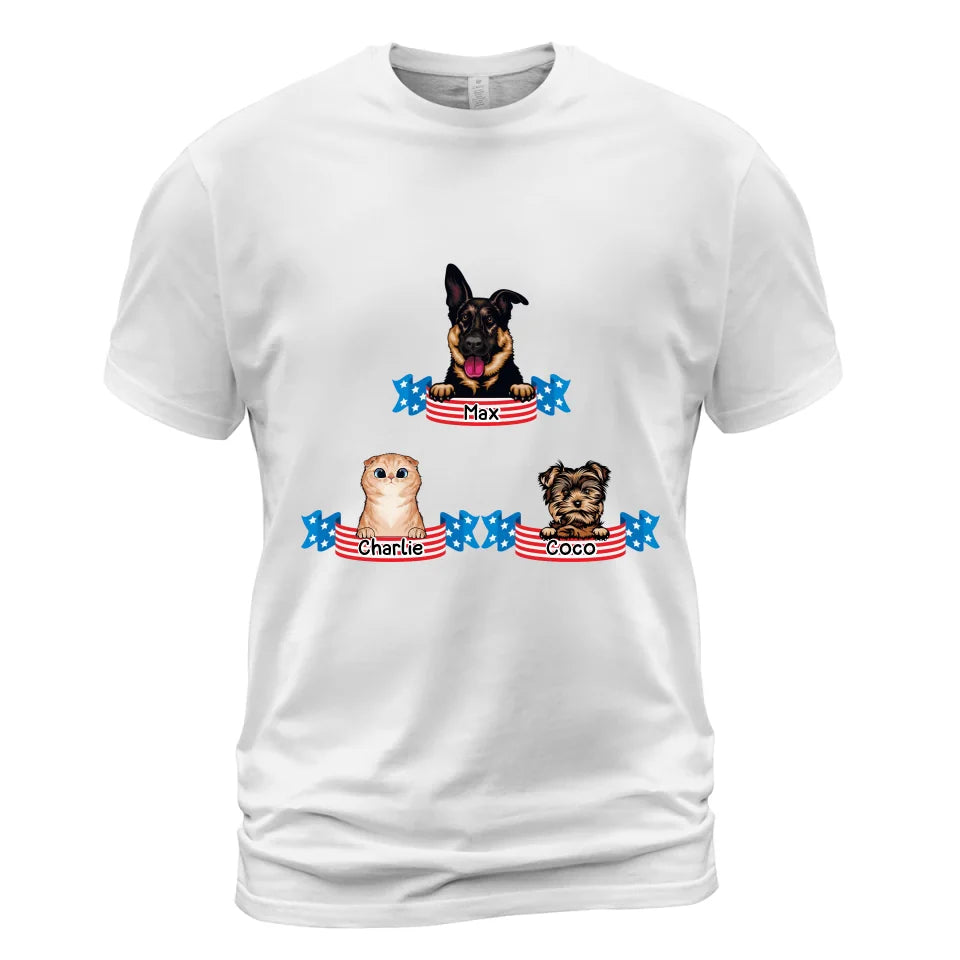 Personalized USA Pets Shirt - US Banner Pet Shirt
- Up to 9 Pets - Personalized T-Shirt