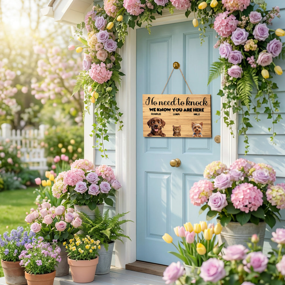Personalized We Know You're Here Wood Sign