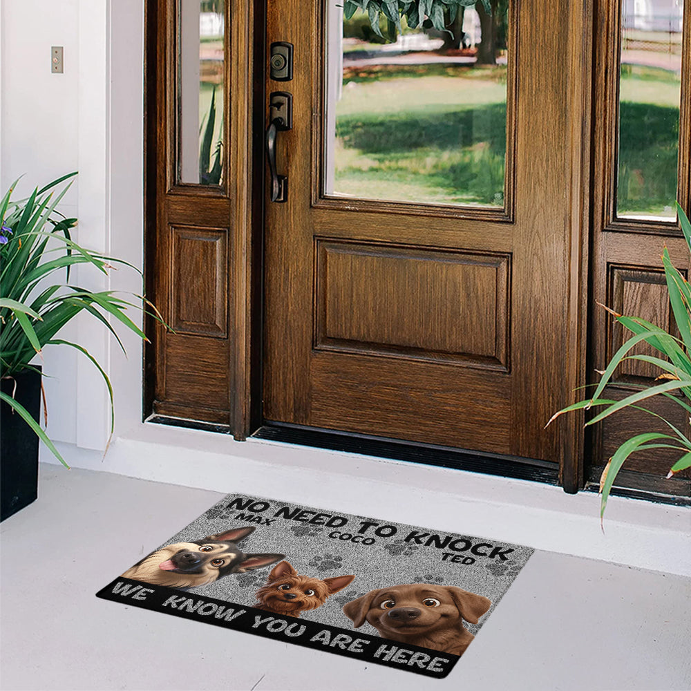 Personalized No Need To Knock Illustrated Doormat