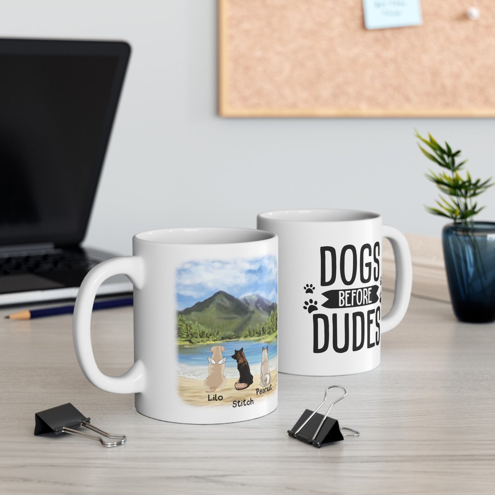 Personalisierte Hundetasse - Personalisierte Hunde-Gedenktasse - Bis zu 5 Hunde