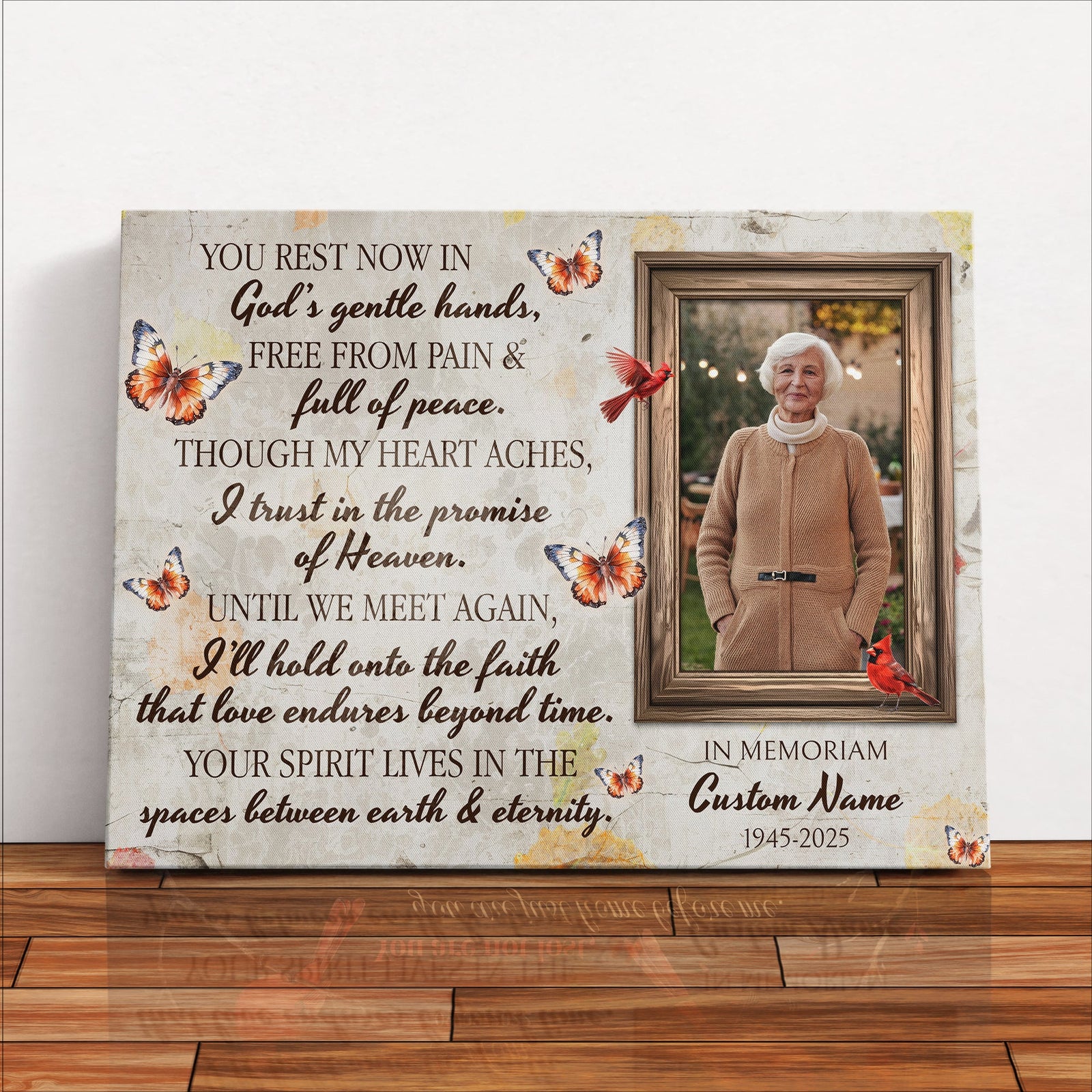Personalized Memorial Canvas – ‘Promise of Heaven’ Tribute with Photo & Name