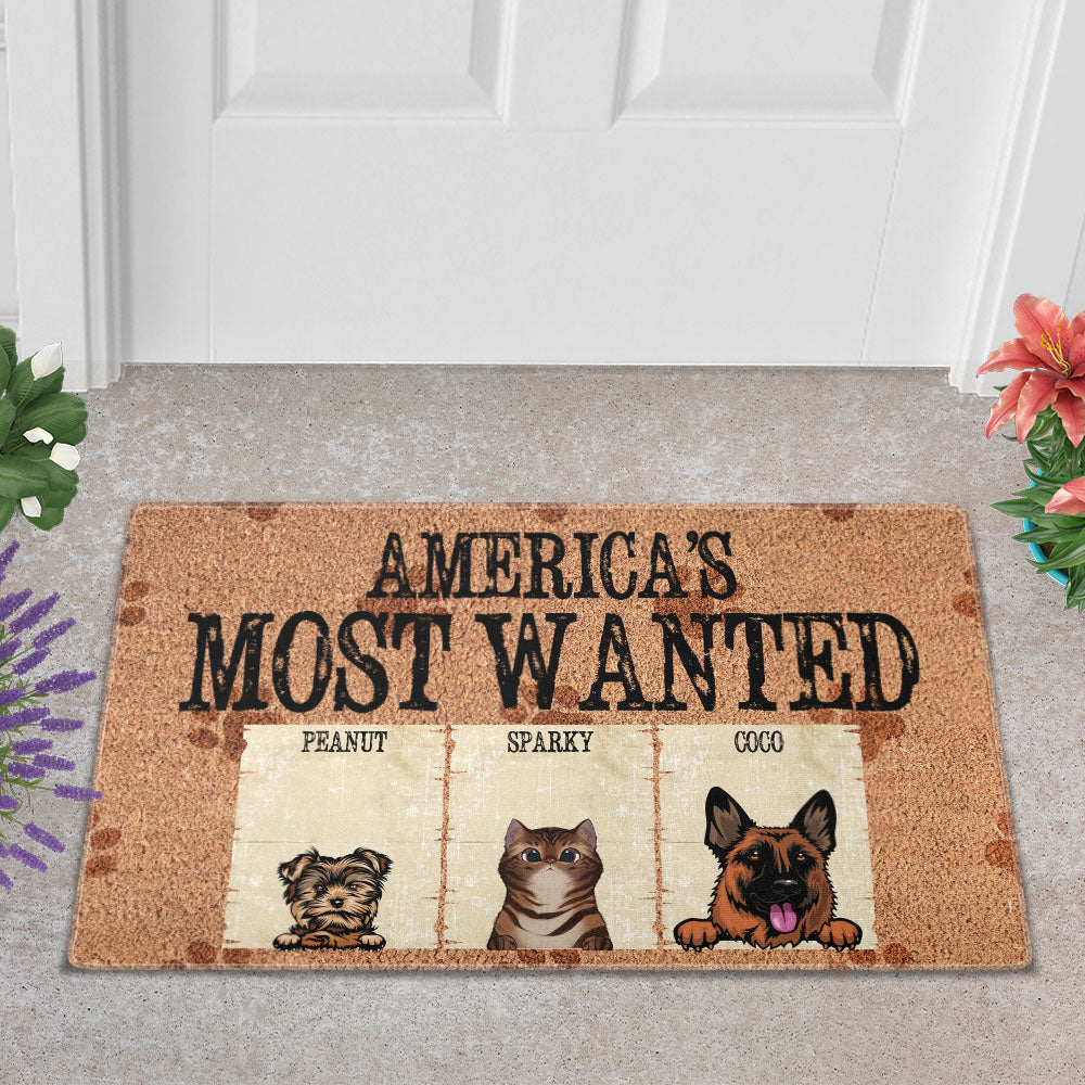 Personalized Pets Doormat - Up to 6 Pets
- Decorative Mat - Upload Photo - America's Most Wanted