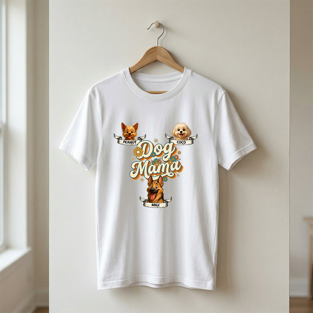 Personalized Dog Mama Pet Portraits T-shirt