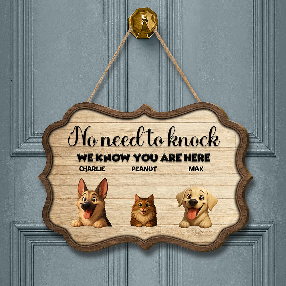 Personalized Peeking Pets Wood Sign