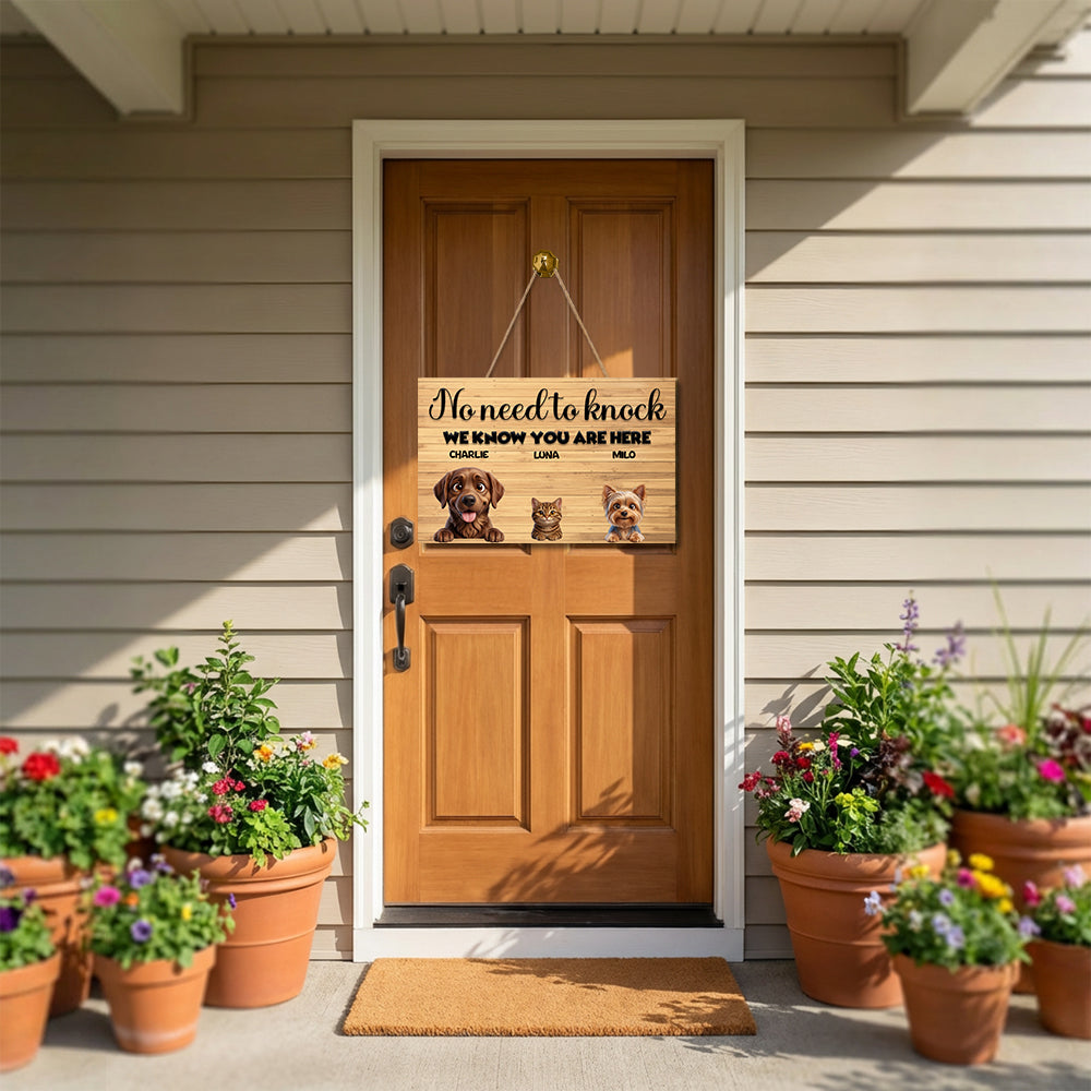 Personalized We Know You're Here Wood Sign