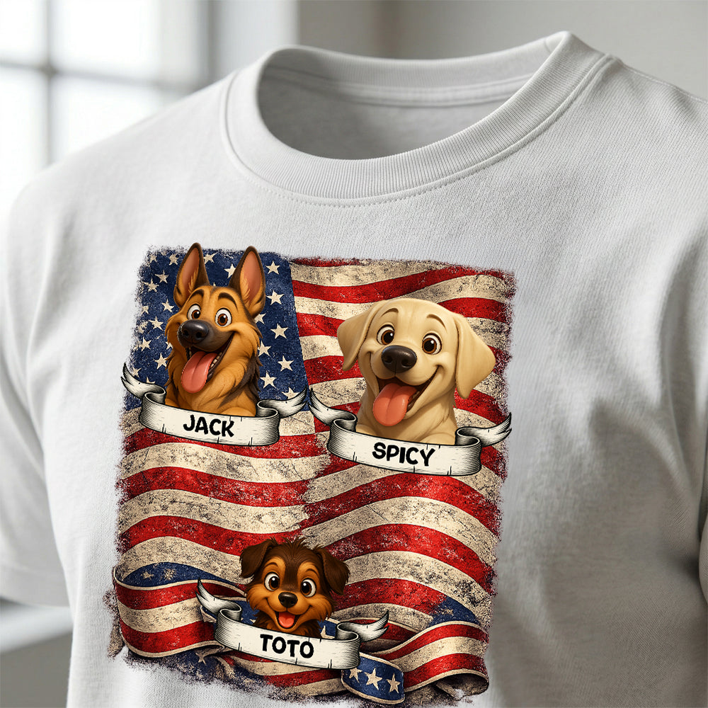 Personalized Patriotic Pups T-shirt