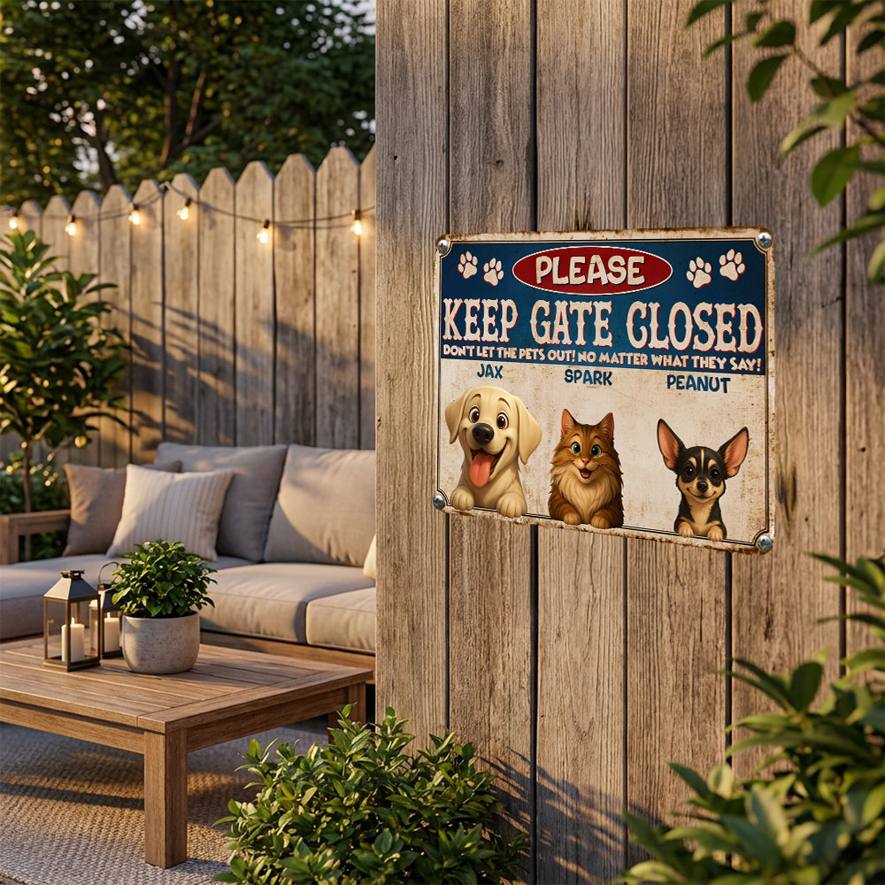 Personalized Metal Sign - Entrance Decoration - Pets Metal Sign - Up to 6 Pets