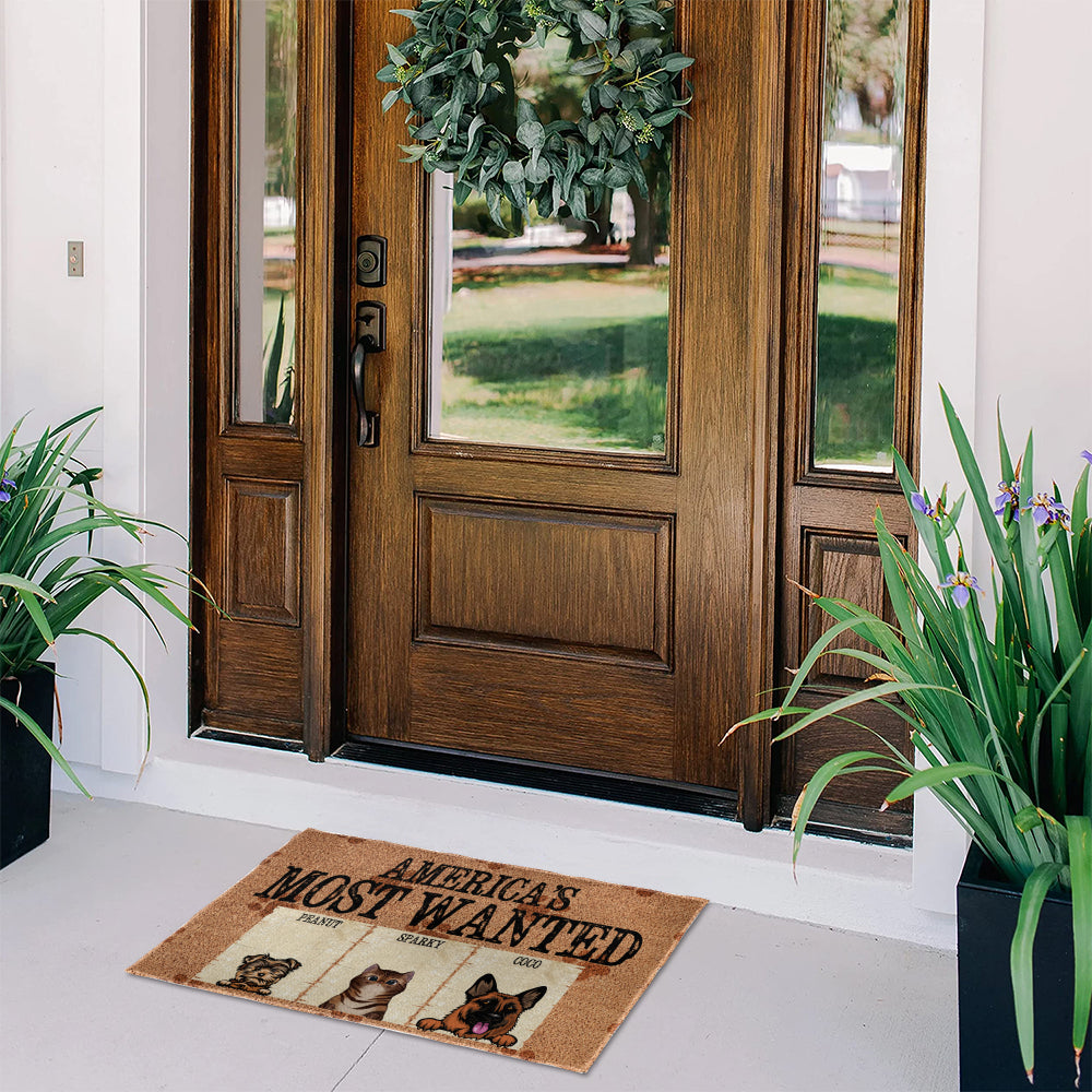 Personalized Pets Doormat - Up to 6 Pets
- Decorative Mat - Upload Photo - America's Most Wanted