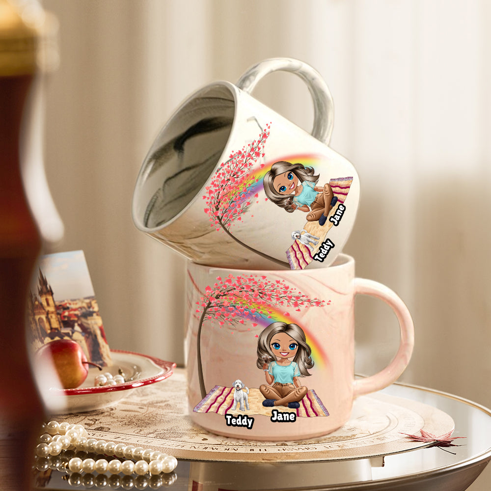 Pet Mom Marble Mug - Up to 4 Pets - Personalized Mug