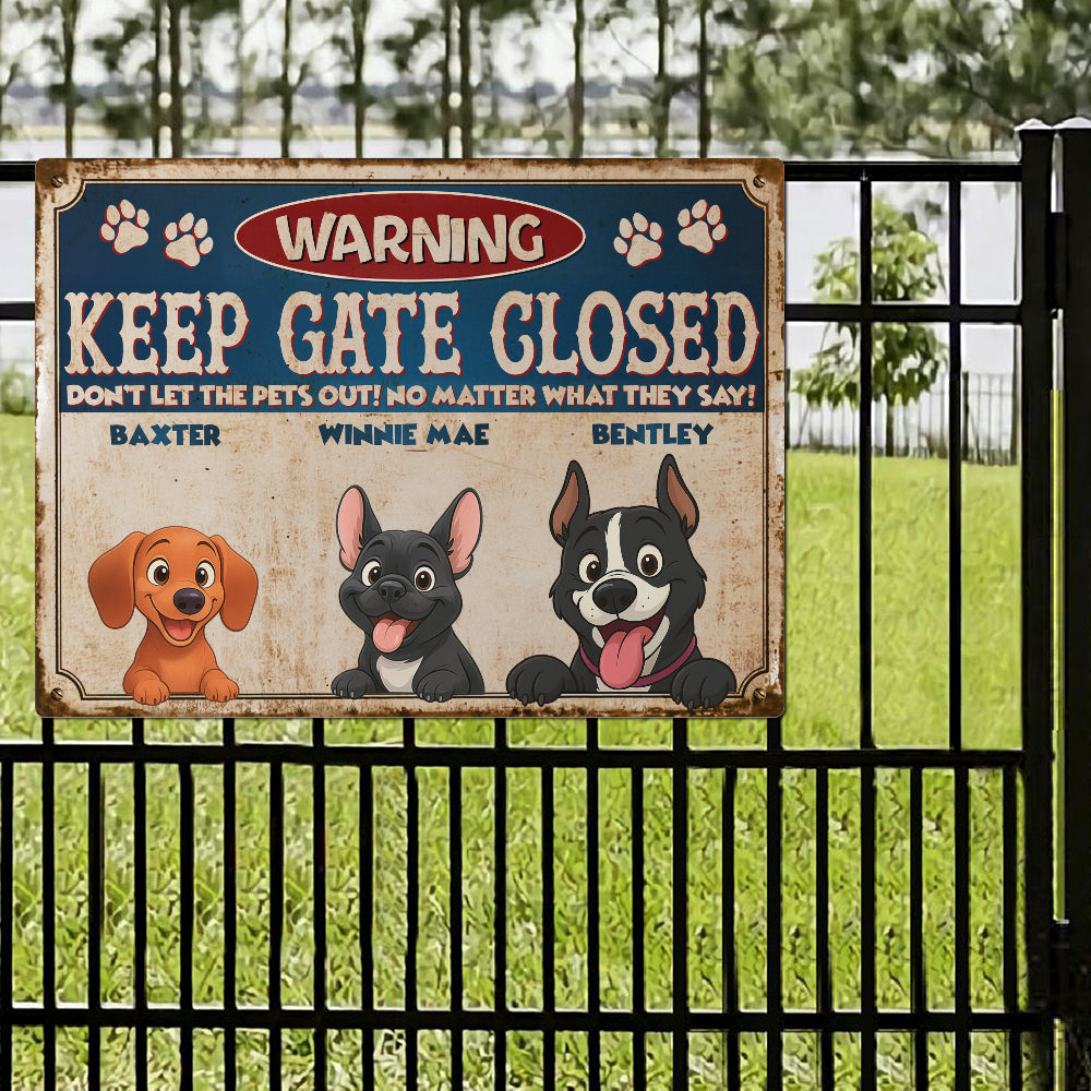 Personalized Metal Sign - Entrance Decoration - Pets Metal Sign - Up to 6 Pets