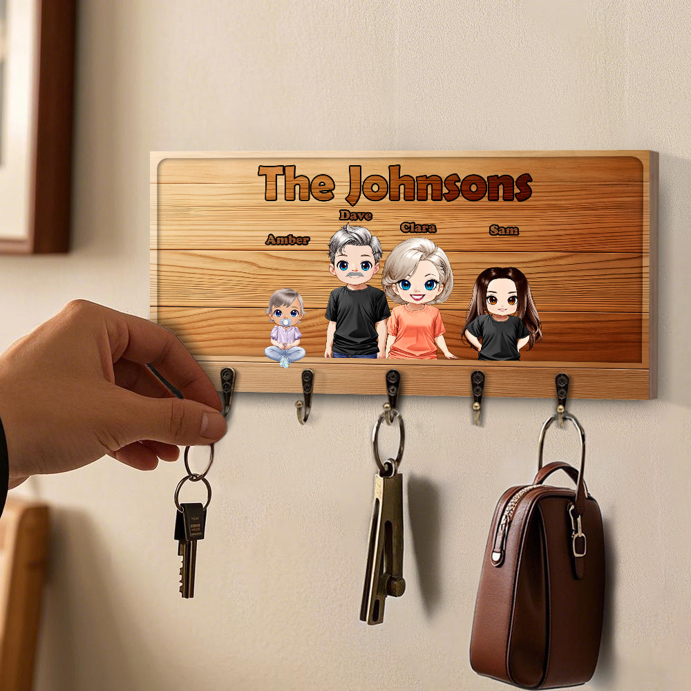 Personalized Family Key Holder - Personalized Key Holder - Personalized Gift - Up to 7 People