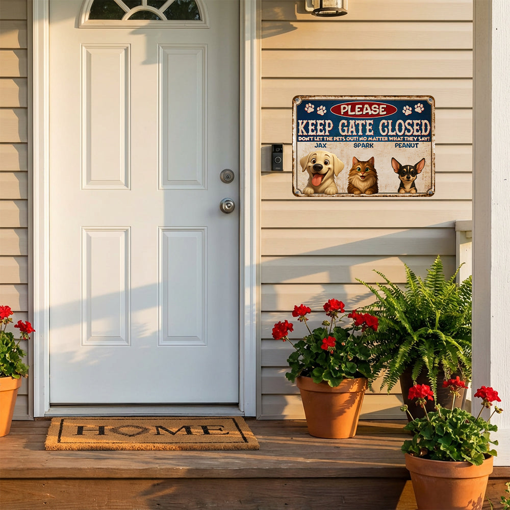 Personalized Pet Escape Artists Metal Sign