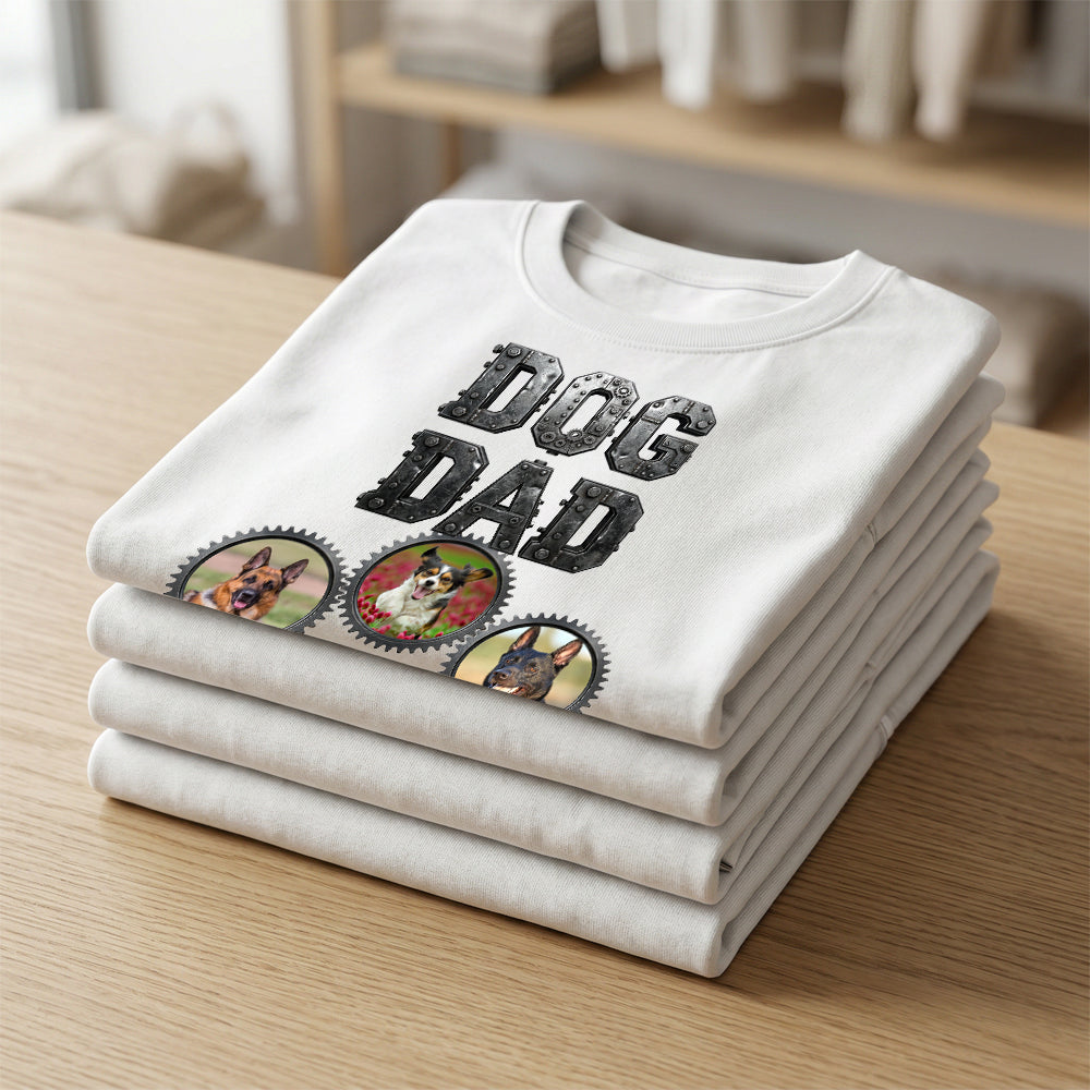 Personalized Dogs Front View Graphic Print Gears T-Shirt