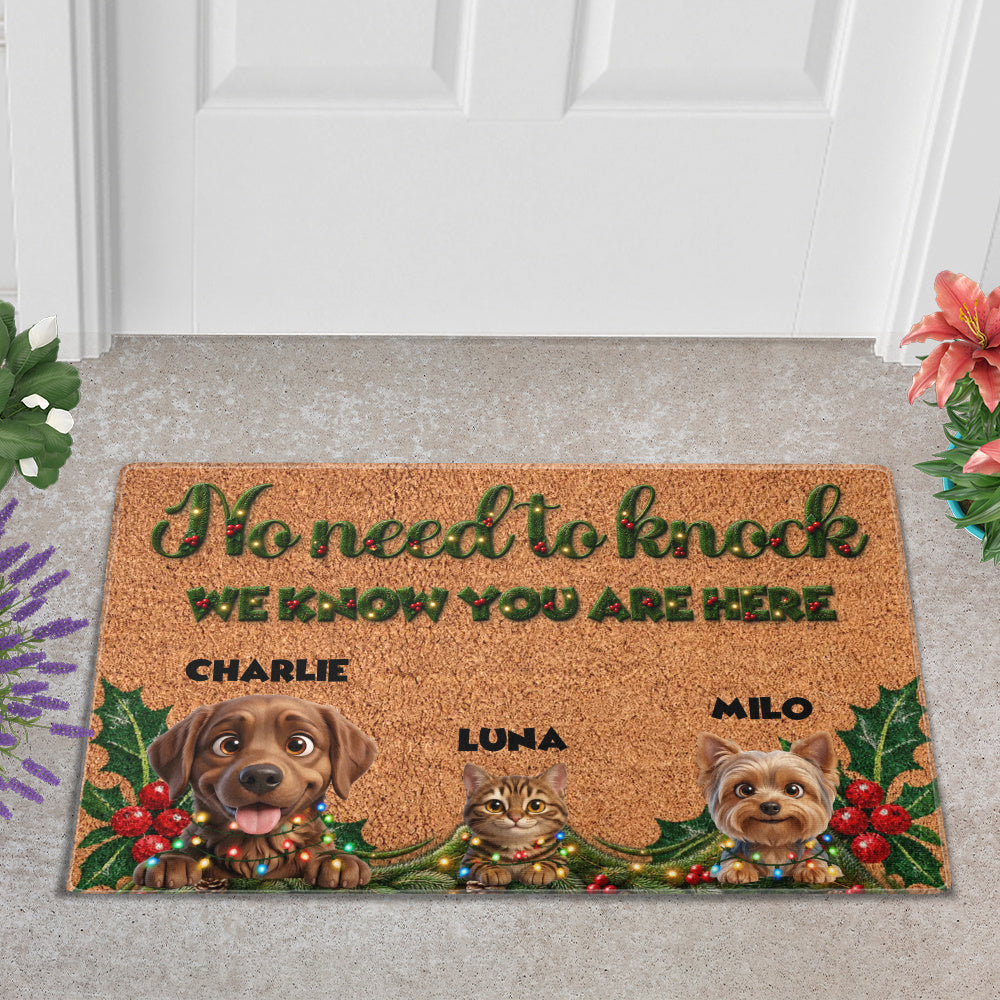 Personalized Pet Doormat – Christmas No Need to Knock