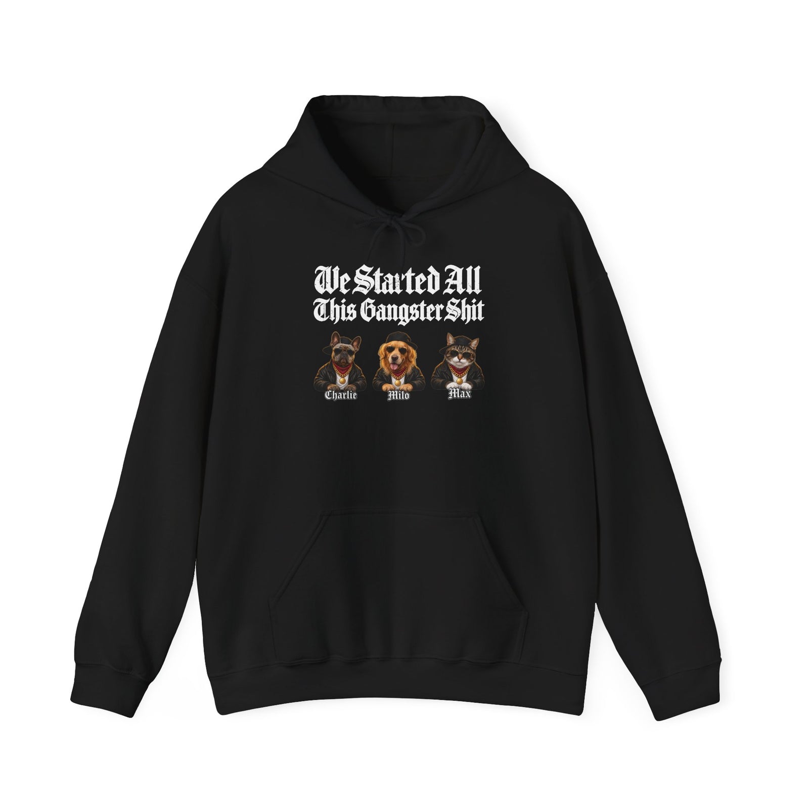 Personalized Gangster Pet Portrait Hoodie from Photo – Pets with Names – Foto 2