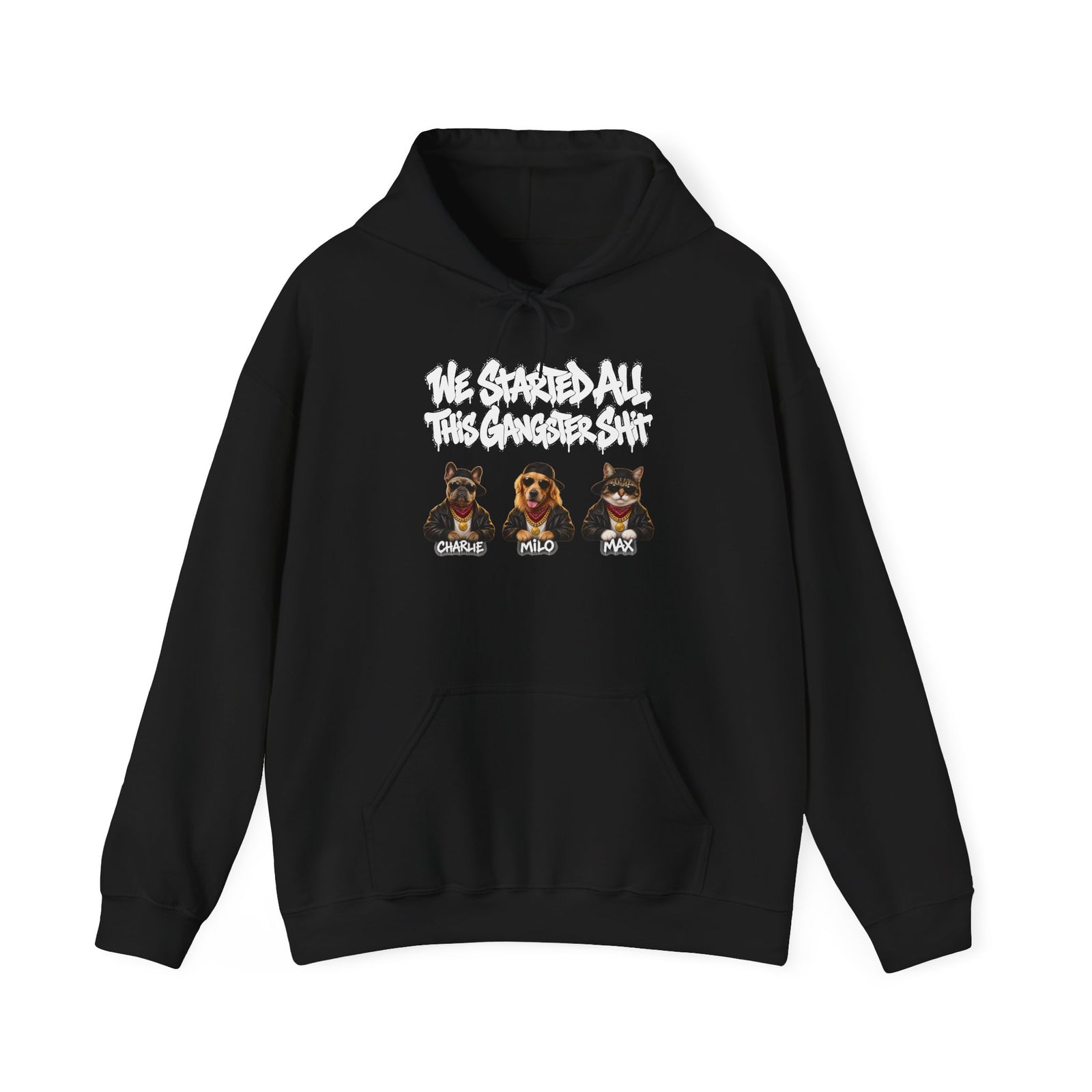 Personalized Gangster Pet Portrait Hoodie from Photo – Graffiti, Pets with Names – Foto 2