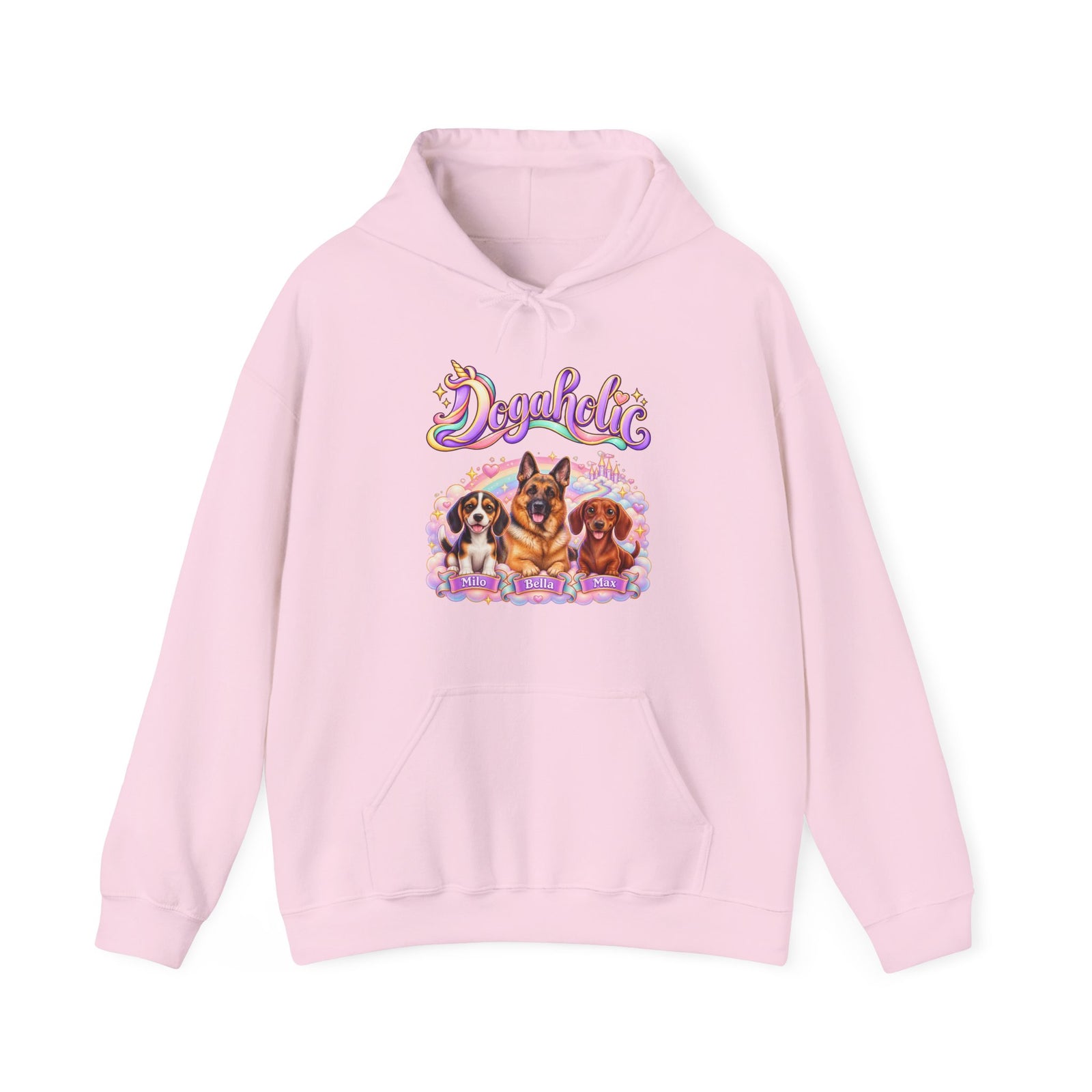 Personalized Dog Hoodie – Dogaholic Pastel Rainbow – photo 16