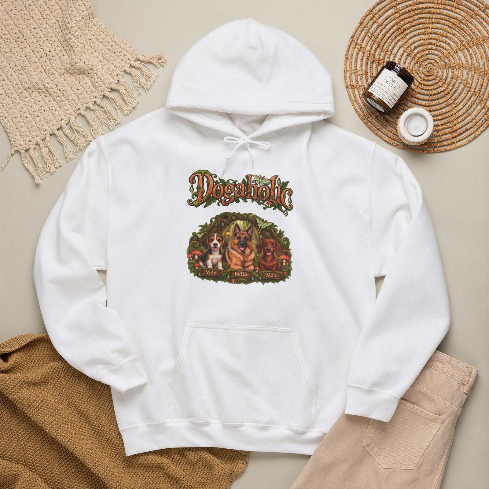 Personalized Dog Hoodie – Dogaholic Woodland Fantasy – Foto 8