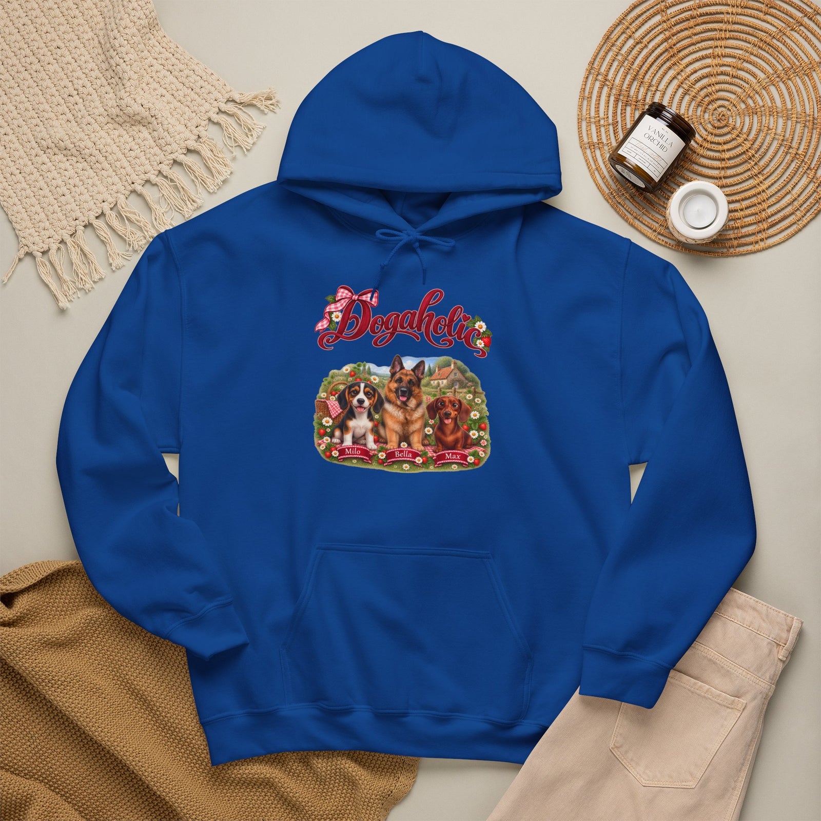 Personalized Dog Hoodie – Dogaholic Strawberry Picnic – photo 14