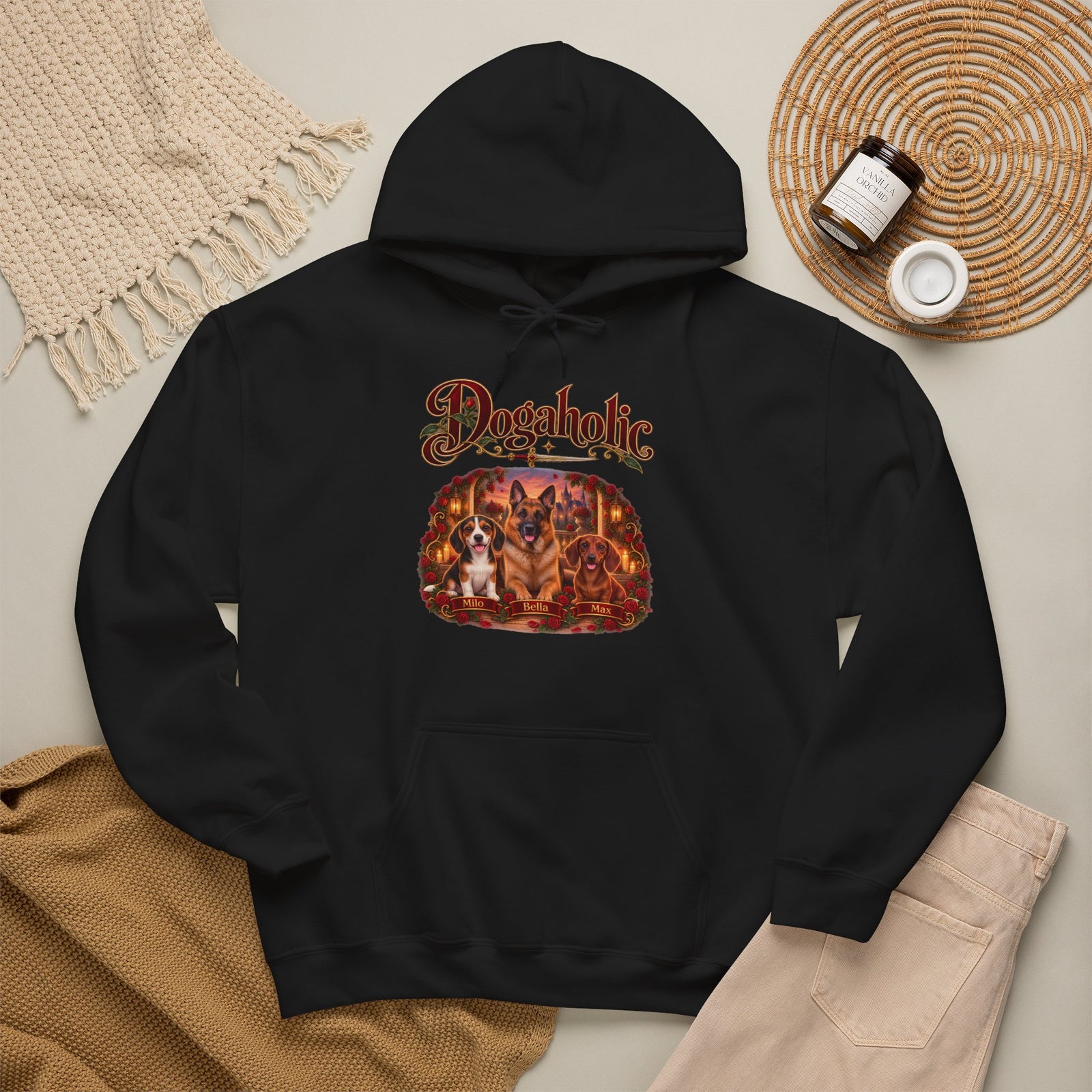 Personalized Dog Hoodie – Dogaholic Rose Fantasy – photo 11