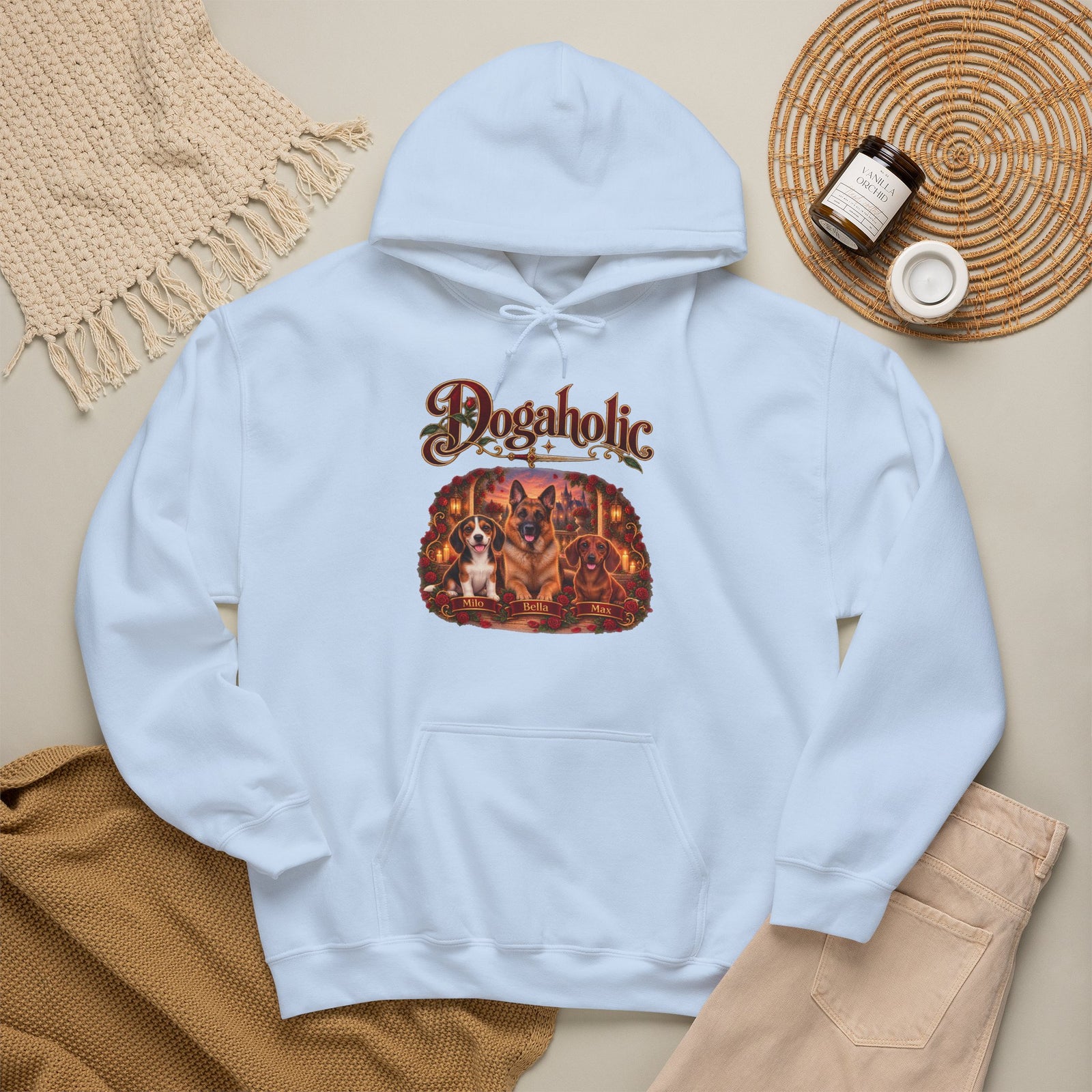 Personalized Dog Hoodie – Dogaholic Rose Fantasy – photo 20