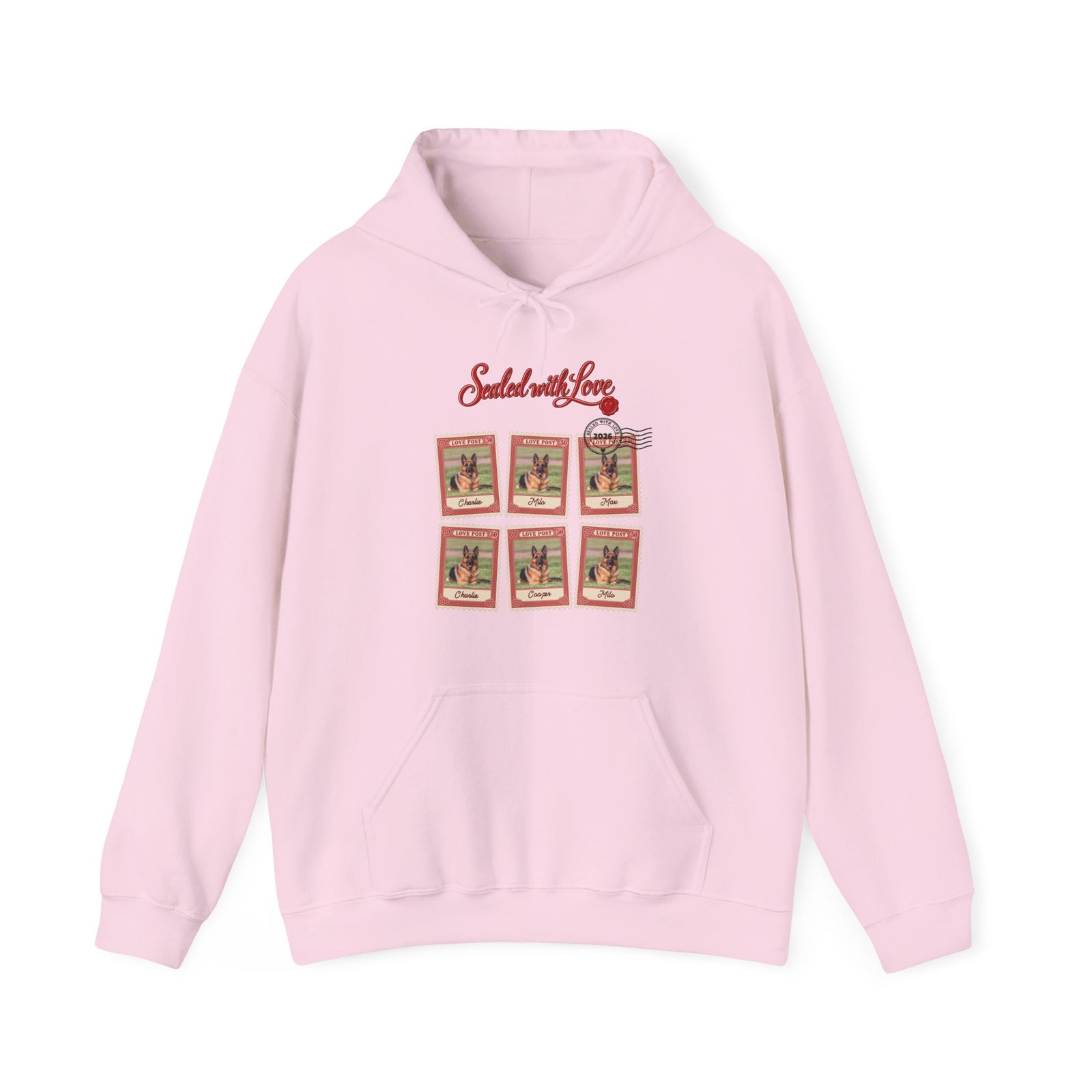 Personalized Dog Hoodie – Love Post Pet Name Stamps – Foto 16