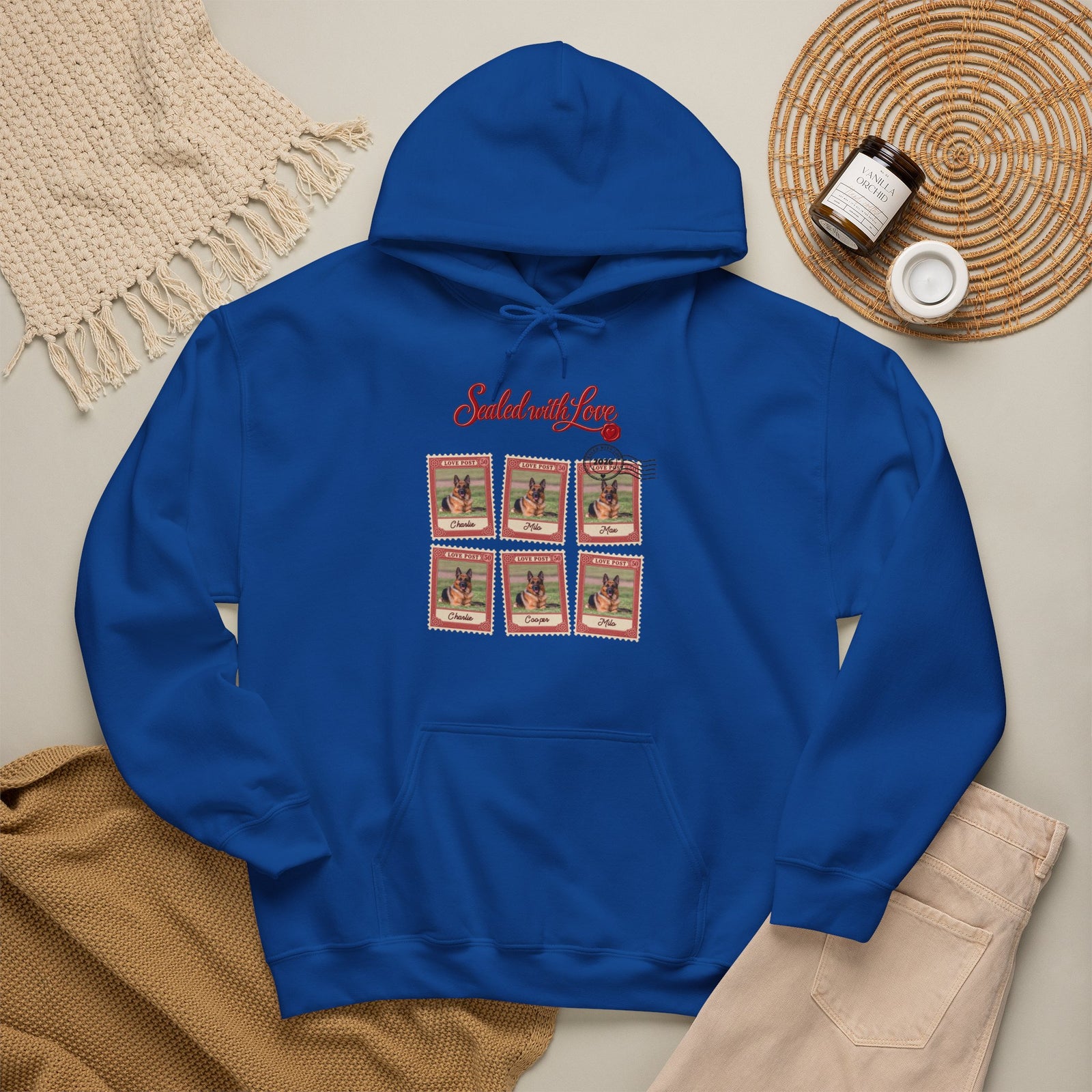 Personalized Dog Hoodie – Love Post Pet Name Stamps – Foto 14
