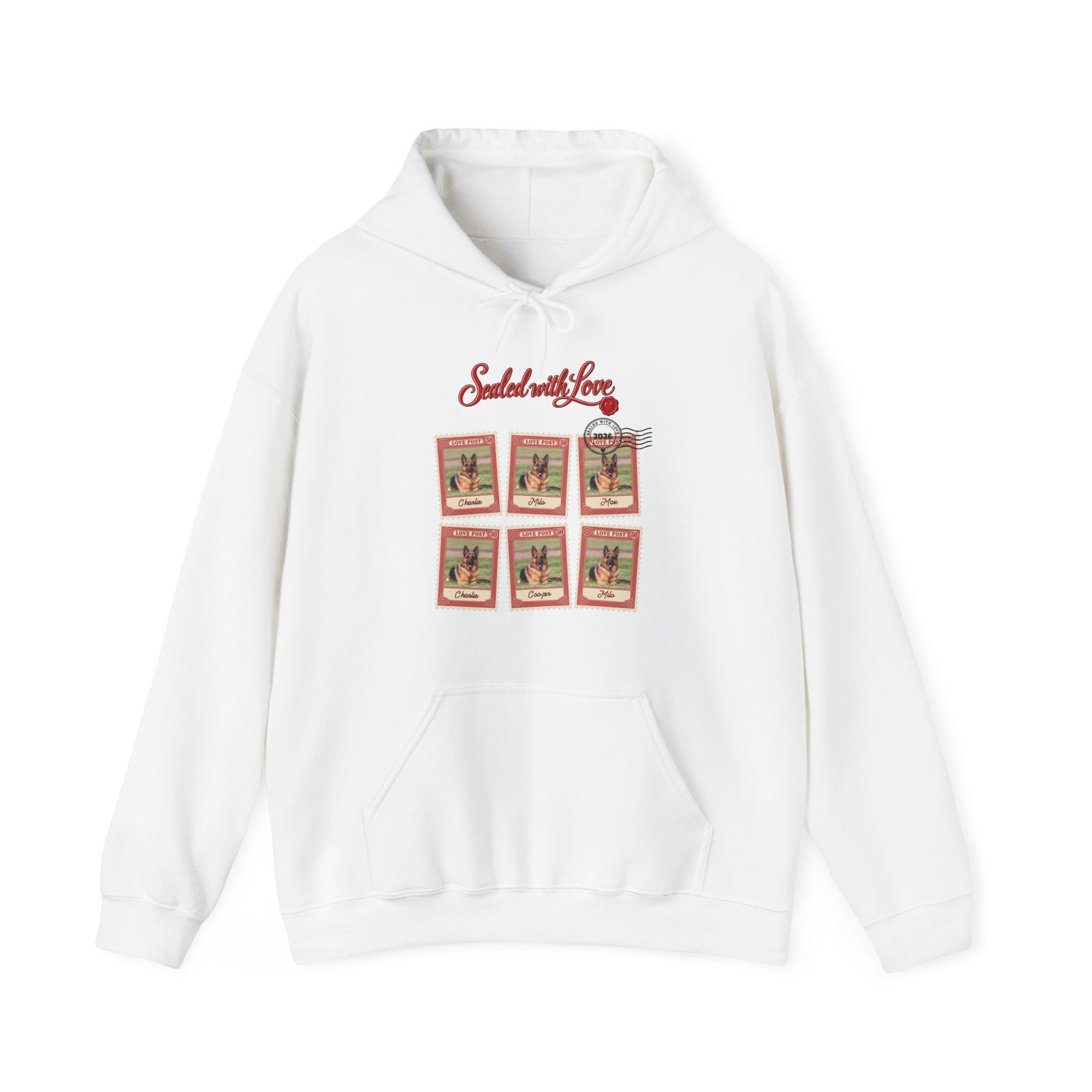 Personalized Dog Hoodie – Love Post Pet Name Stamps – Foto 7