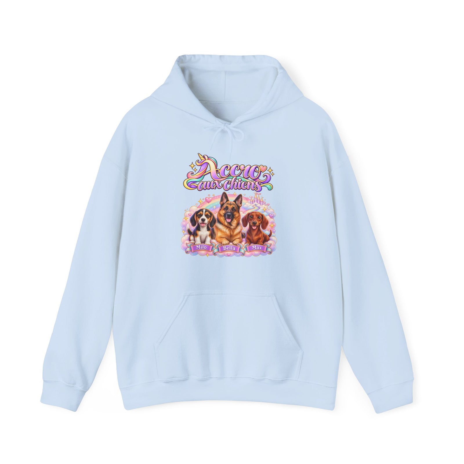 Sweat à capuche chien personnalisé – Licorne arc-en-ciel – photo 19