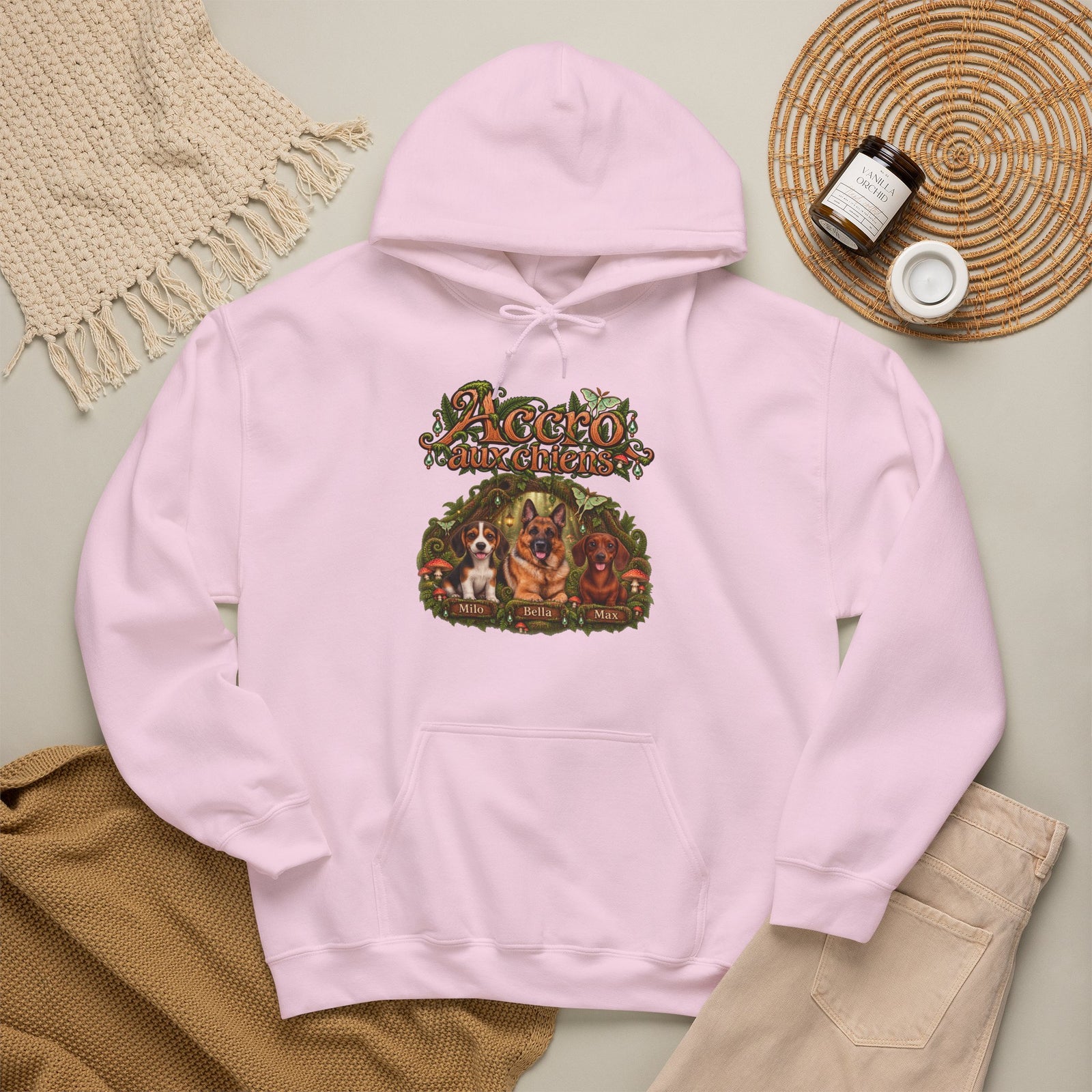 Sweat à capuche chien personnalisé – Forêt féerique – photo 17