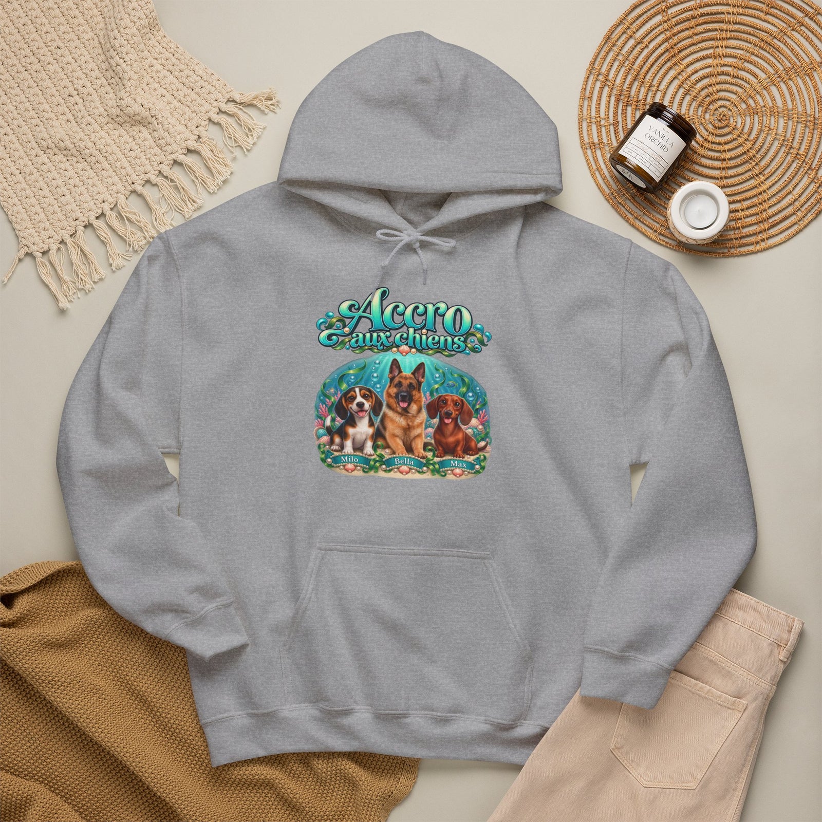 Sweat à capuche chien personnalisé – Sirène sous l'océan – photo 5