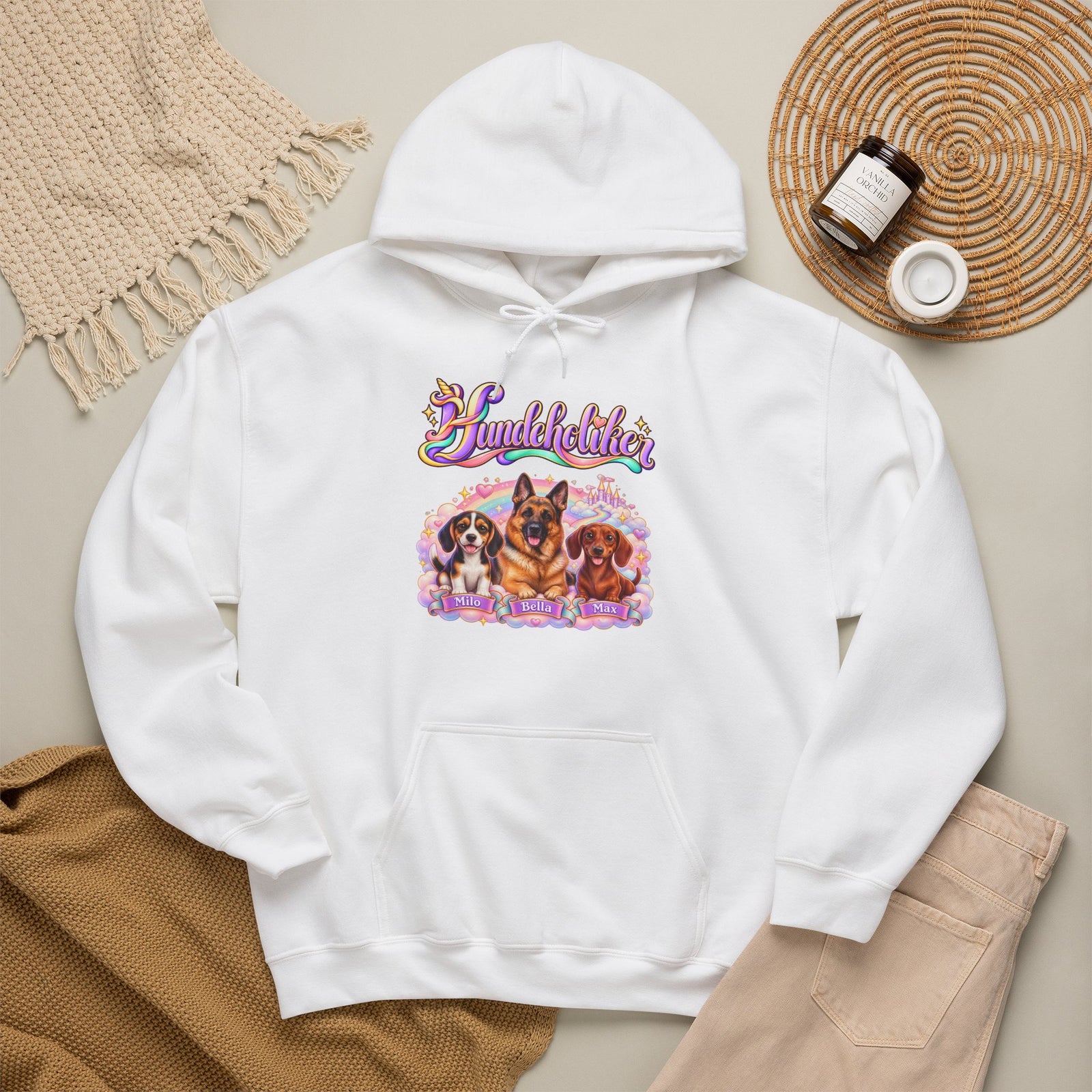 Personalisierter Hund Hoodie – Hundeholiker Regenbogen – Foto 8