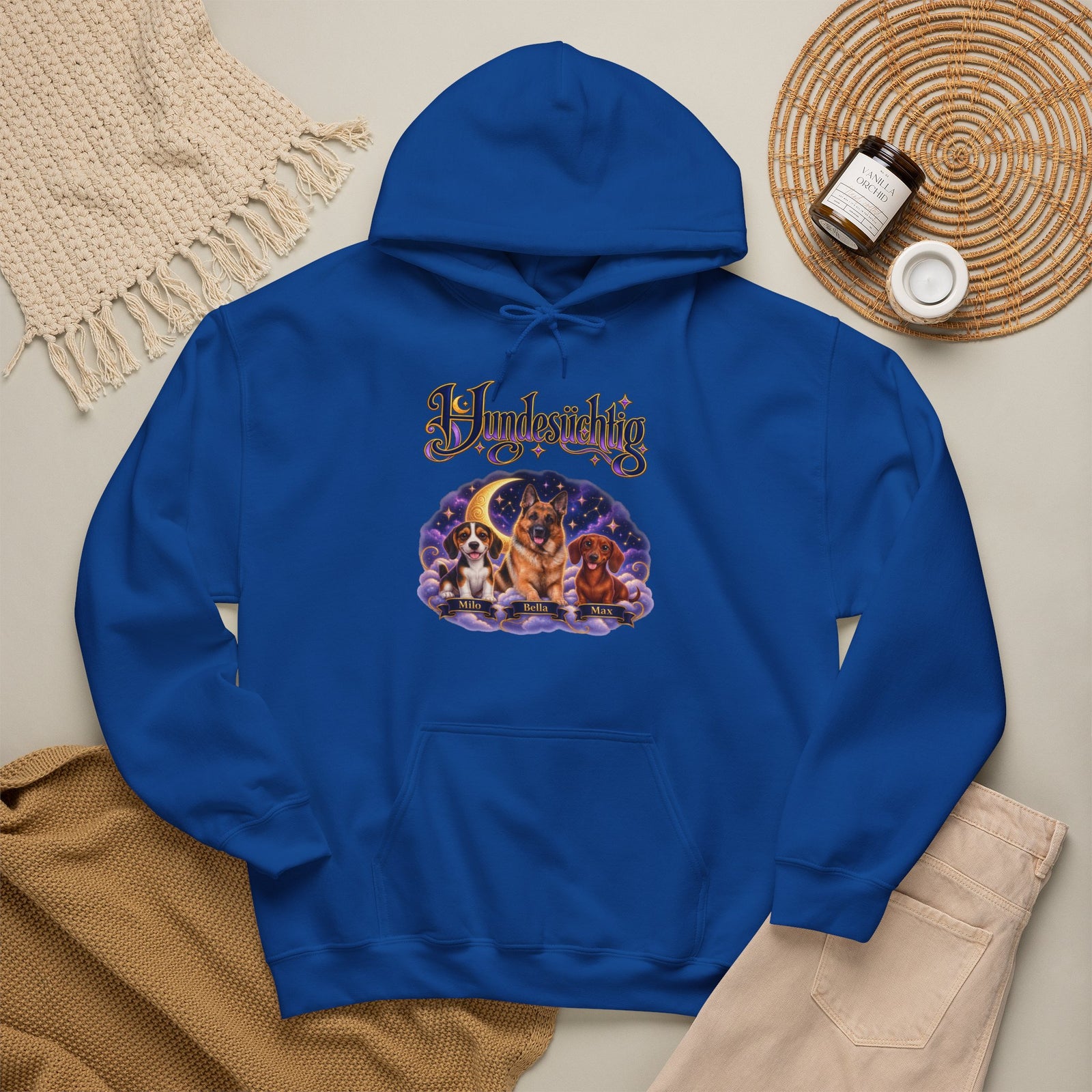 Personalisierter Hund Hoodie – Hundesüchtig Mondhimmel – Foto 14