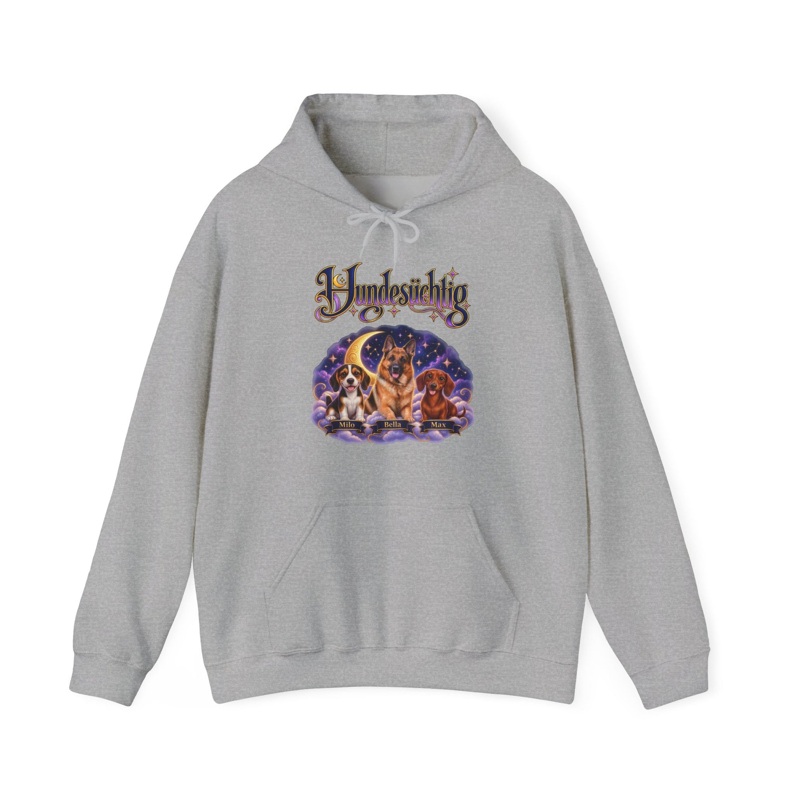 Personalisierter Hund Hoodie – Hundesüchtig Mondhimmel – Foto 4