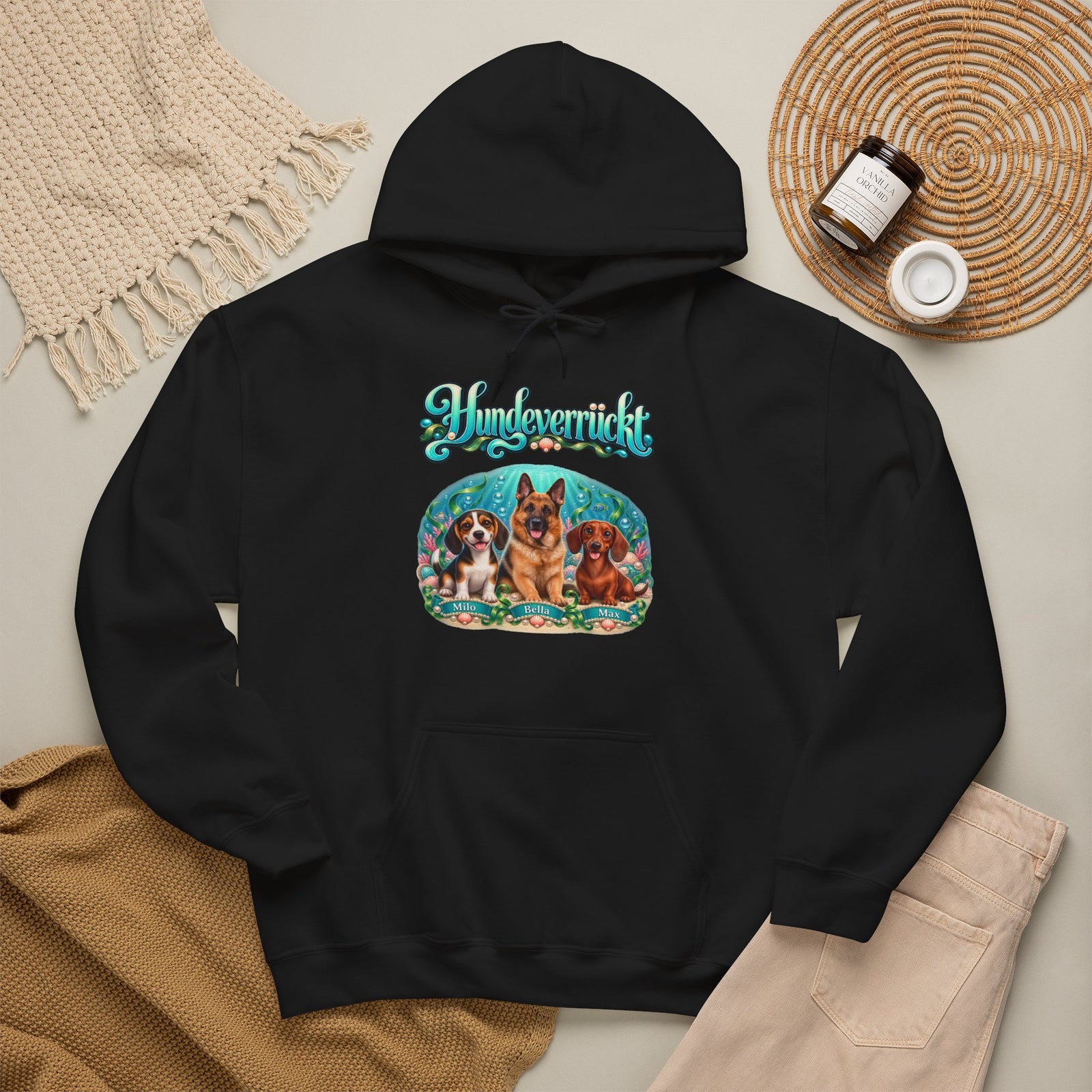 Personalisierter Hund Hoodie – Hundeverrückt Unterwasserwelt – Foto 11