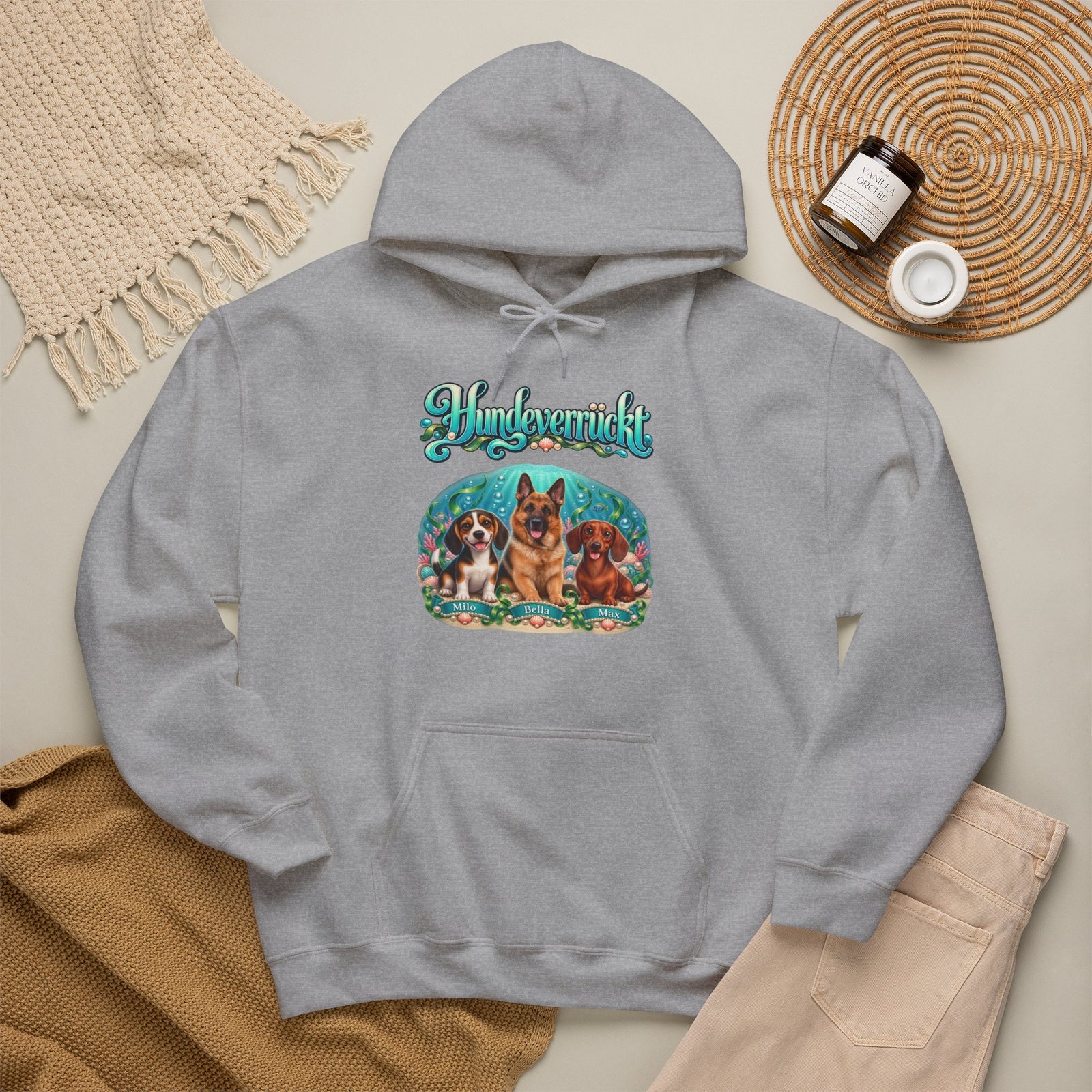 Personalisierter Hund Hoodie – Hundeverrückt Unterwasserwelt – Foto 5